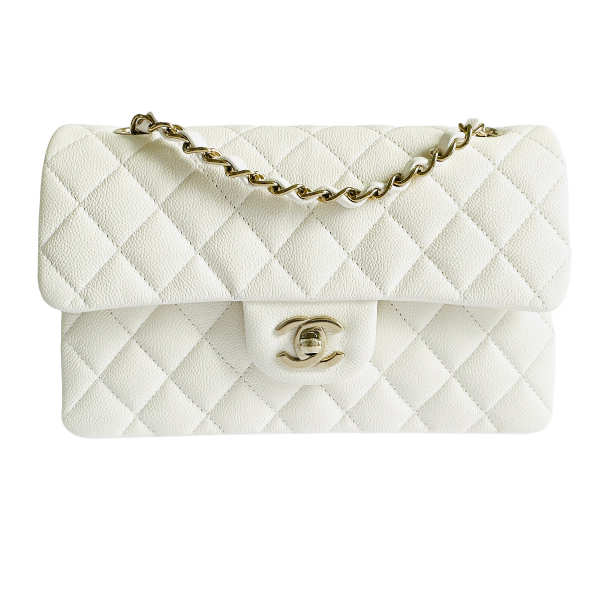 Chanel White Caviar CC Mini Cosmetic Pouch 854cas48