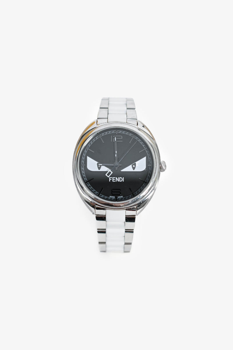 Fendi Stainless Steel Black 'Monster' Face Quartz Watch – Lux