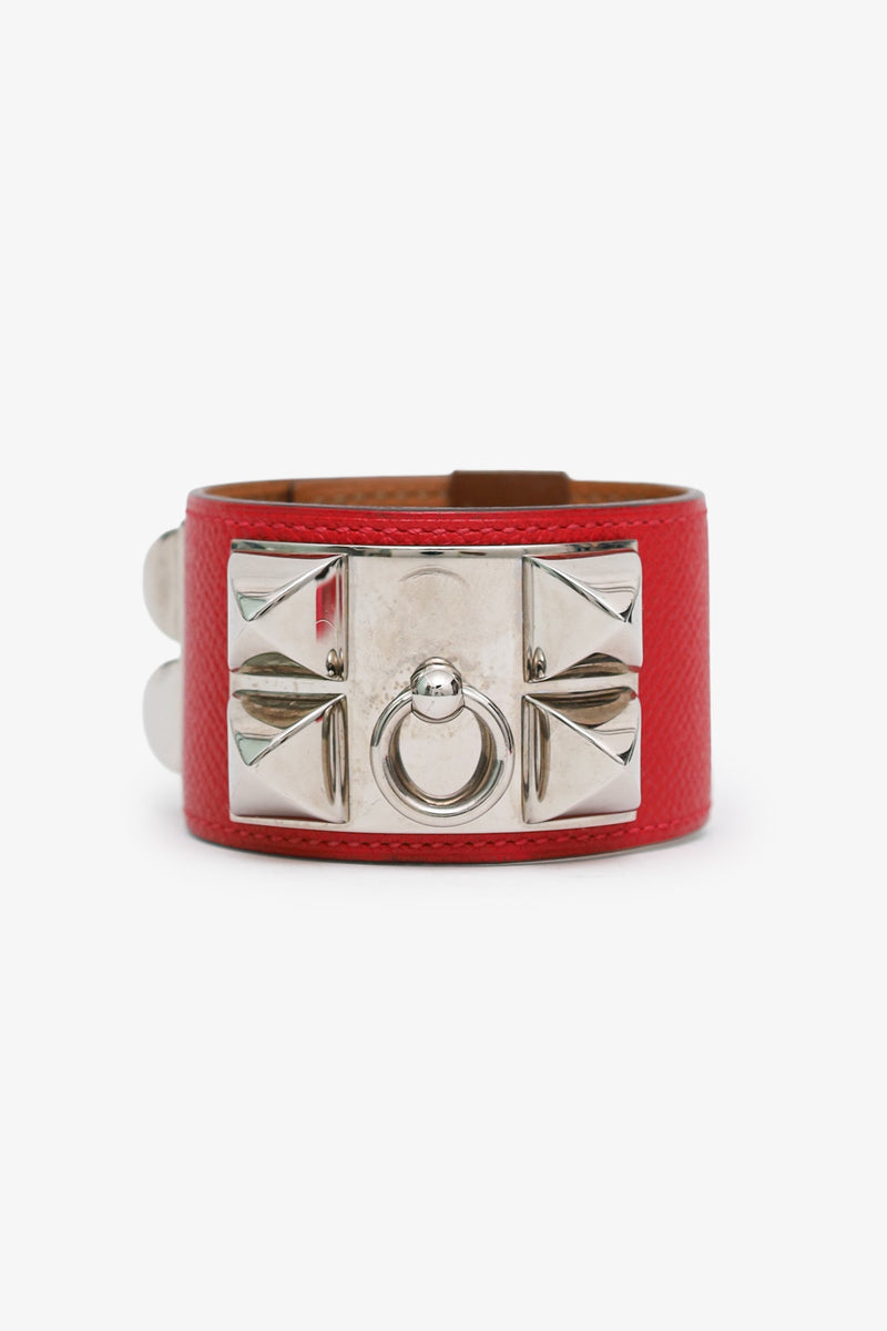 Hermes 2013 Red Leather Collier de Chien Bracelet – Lux Second Chance