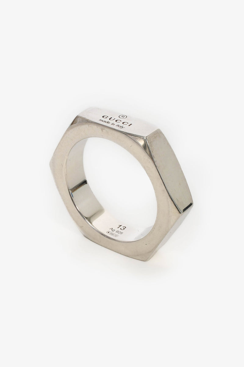 Gucci Sterling Silver 'Trademark' 5mm Ring Size 13 – Lux Second Chance