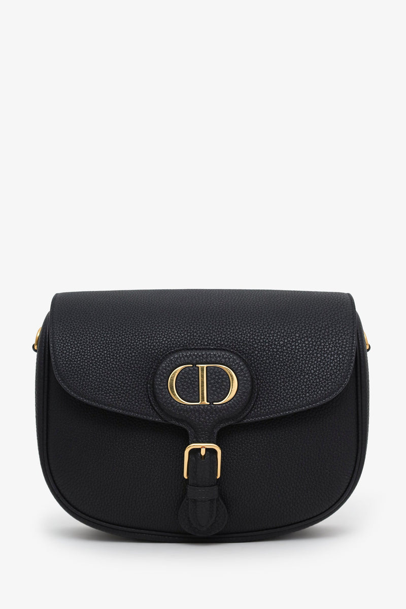 Christian Dior 2024 Black Leather Medium Bobby Oblique Canvas