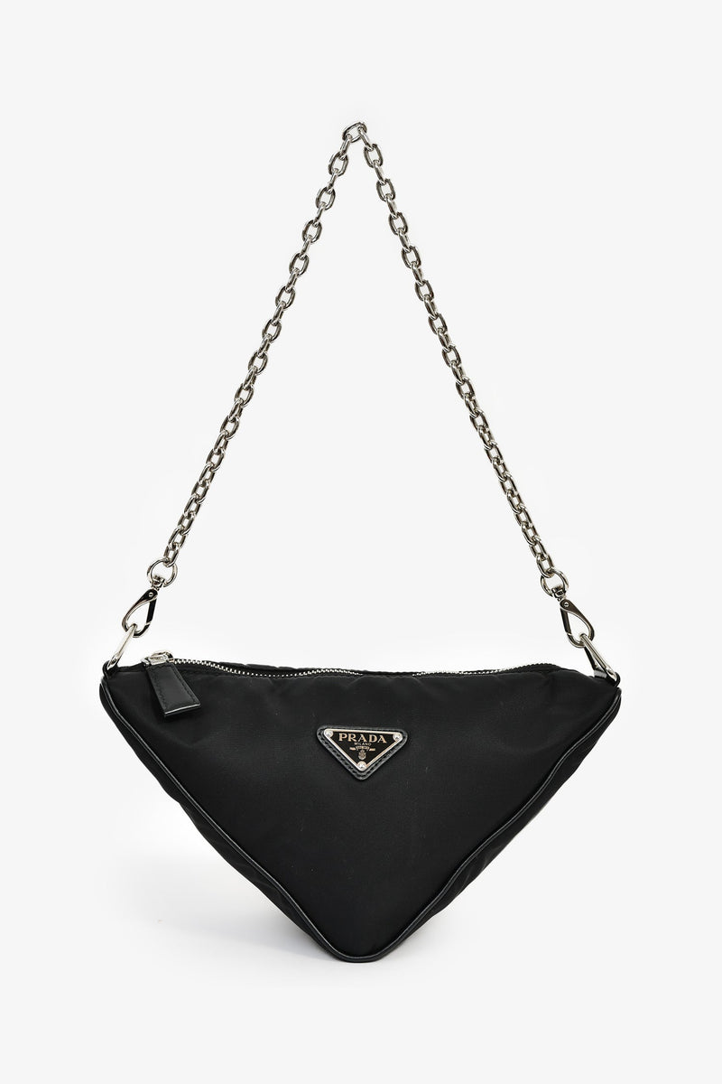 Prada Black Nylon 2005 Re-Edition Crossbody Triangle Shape – Lux
