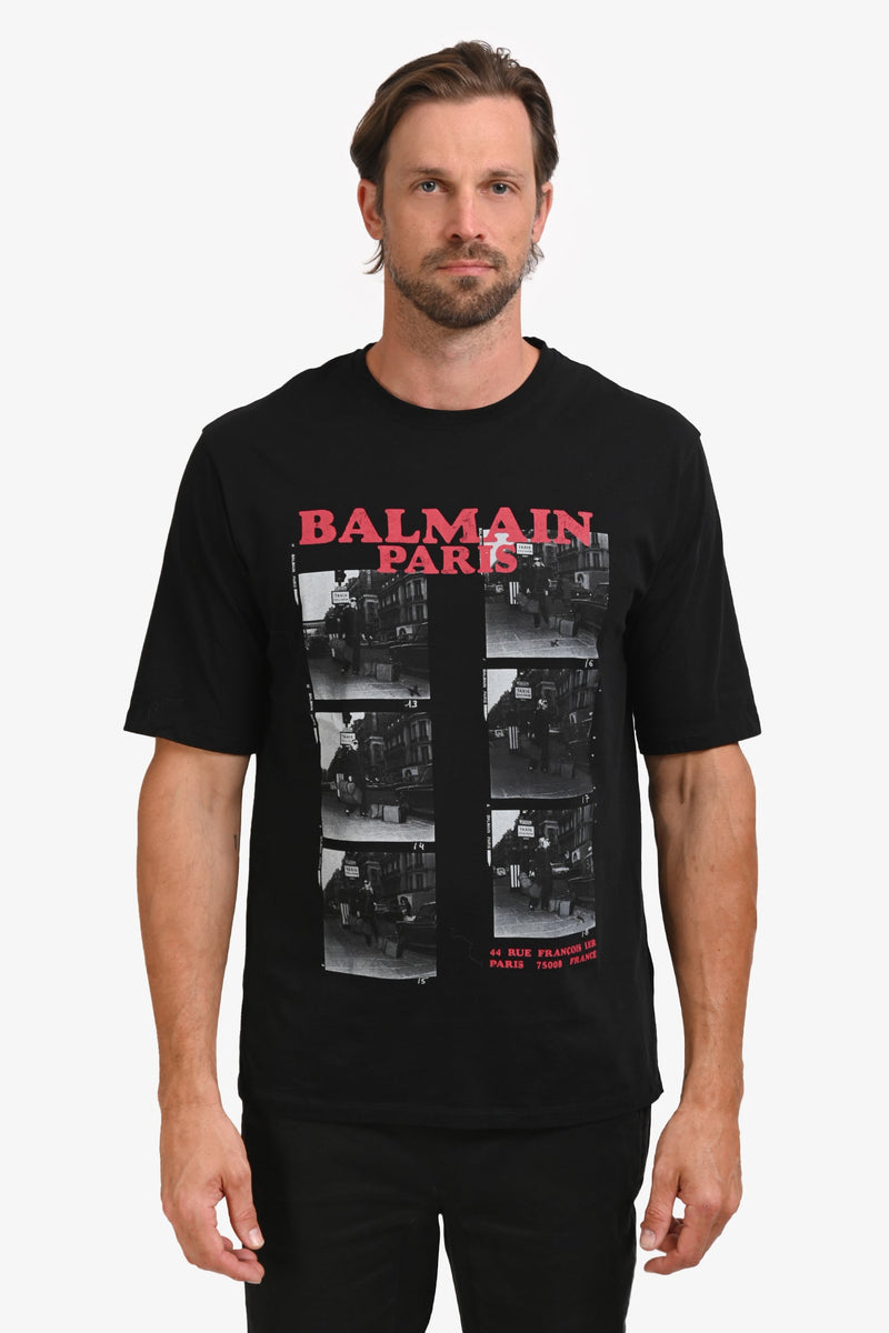 Balmain Black Cotton Graphic T-Shirt Size XS Mens – Lux Second Chance