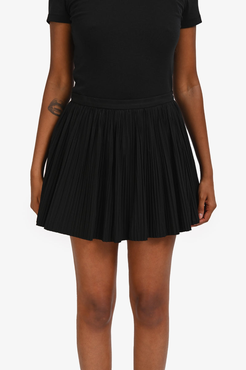 Red Valentino Black Cotton Pleated Mini Skirt Size 40 – Lux Second