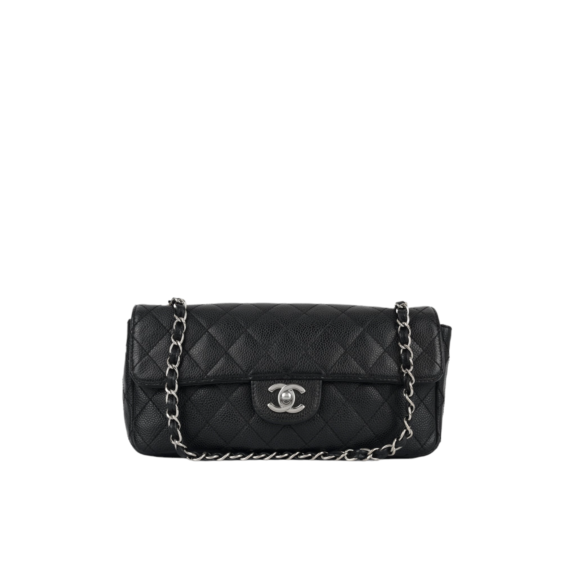 Chanel Black Quilted Distressed East West Flap Bag at Jill's Consignment