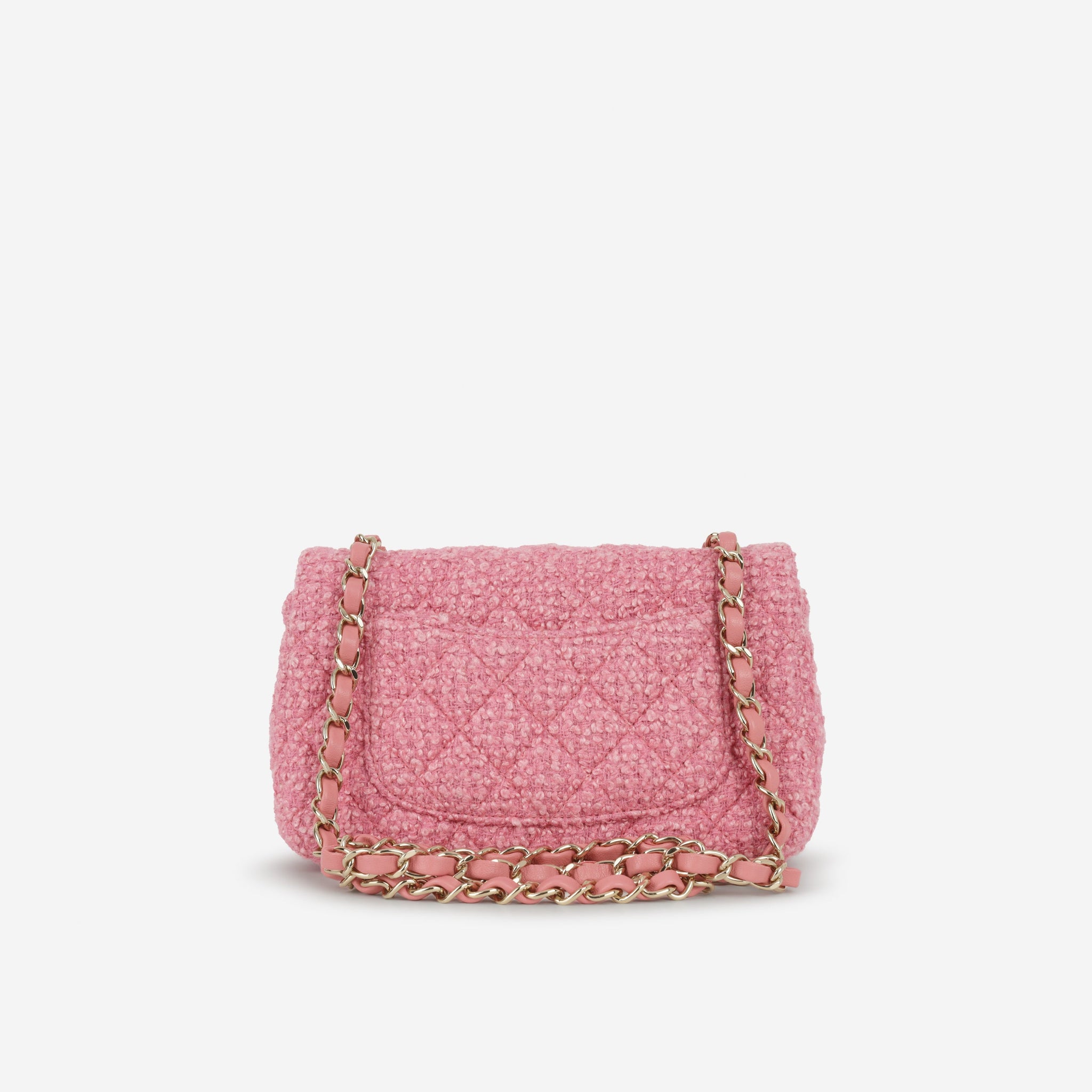 Chanel Mini Rectangular - Pink Tweed | Champagne Gold Hardware