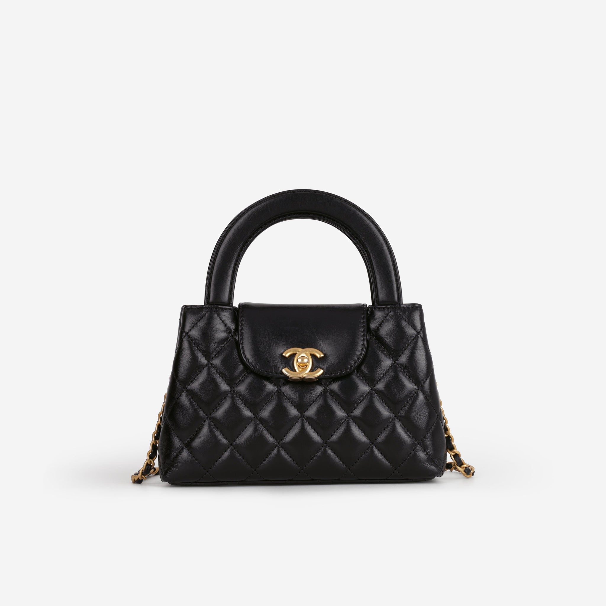 Chanel Small Kelly Re-Edition - Black Lambskin | Aged Gold