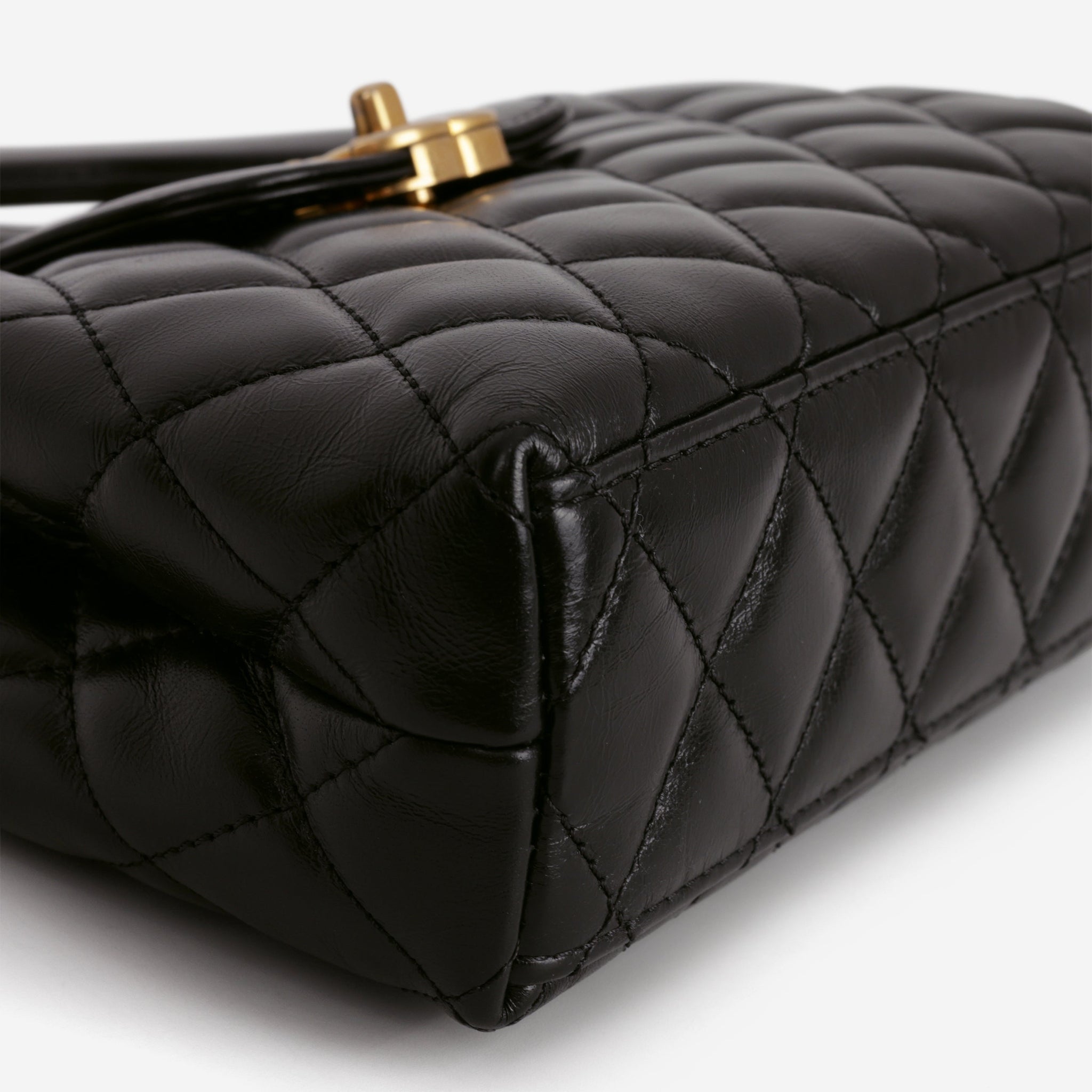 Chanel Small Kelly Re-Edition - Black Lambskin | Aged Gold