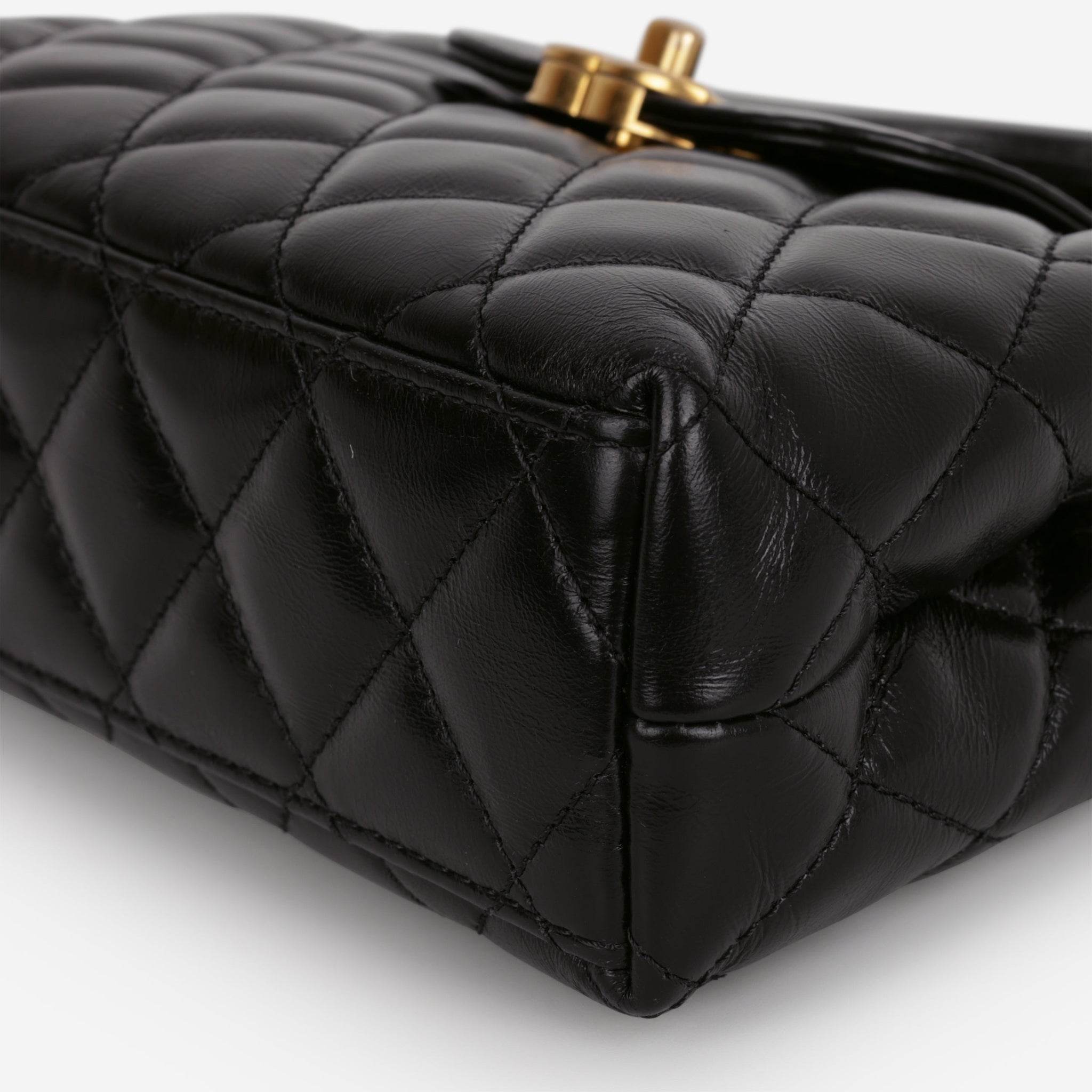 Chanel Small Kelly Re-Edition - Black Lambskin | Aged Gold