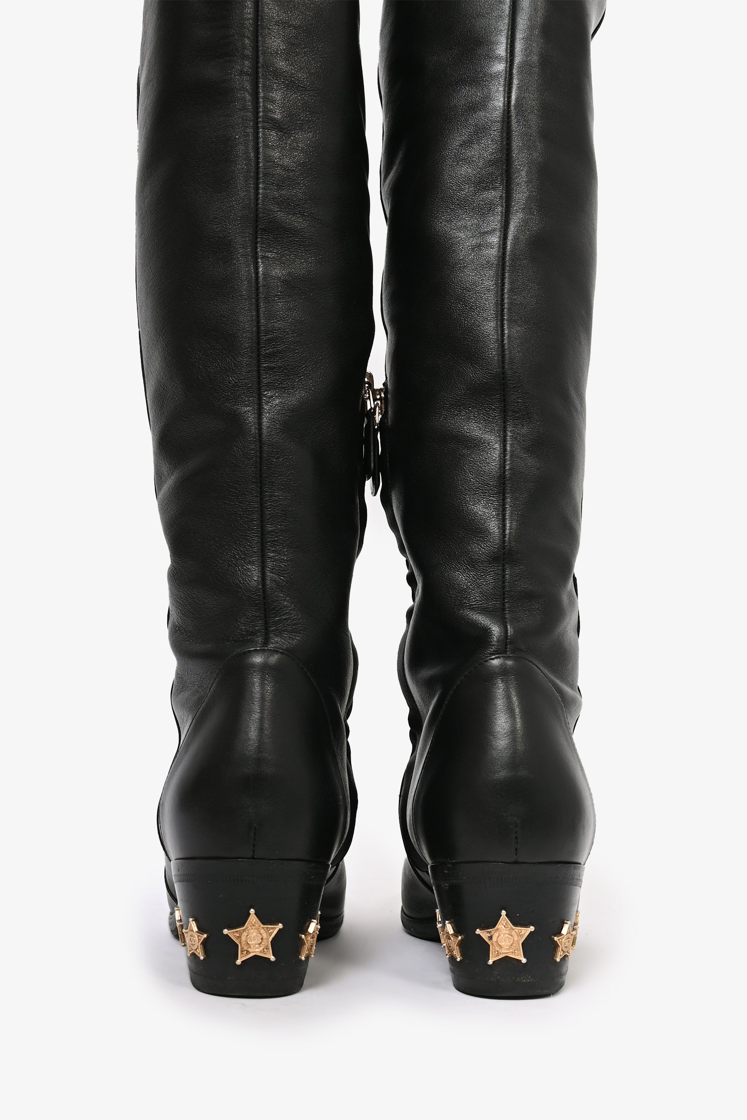 Knee high studded boots deals