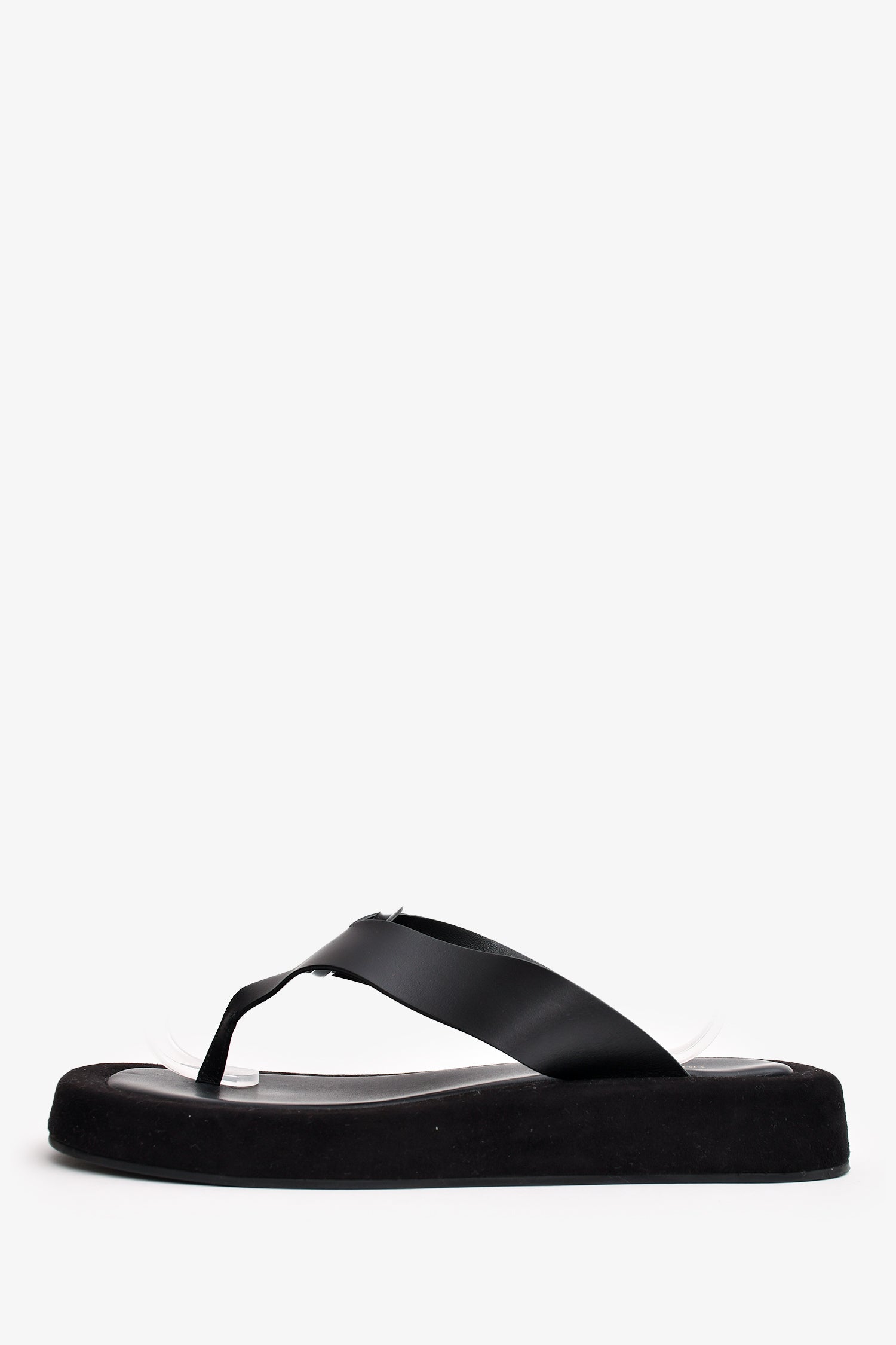 Black suede flip flops hot sale