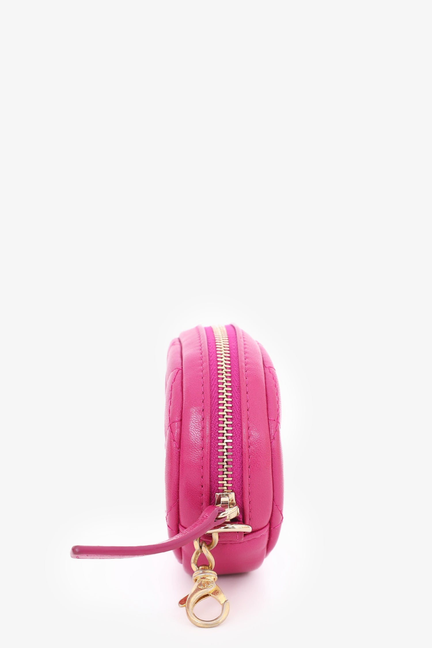 Pre Loved Chanel 2019 20 Fuchsia Tweed 19 Round Clutch with Coin Purs Lux Second Chance