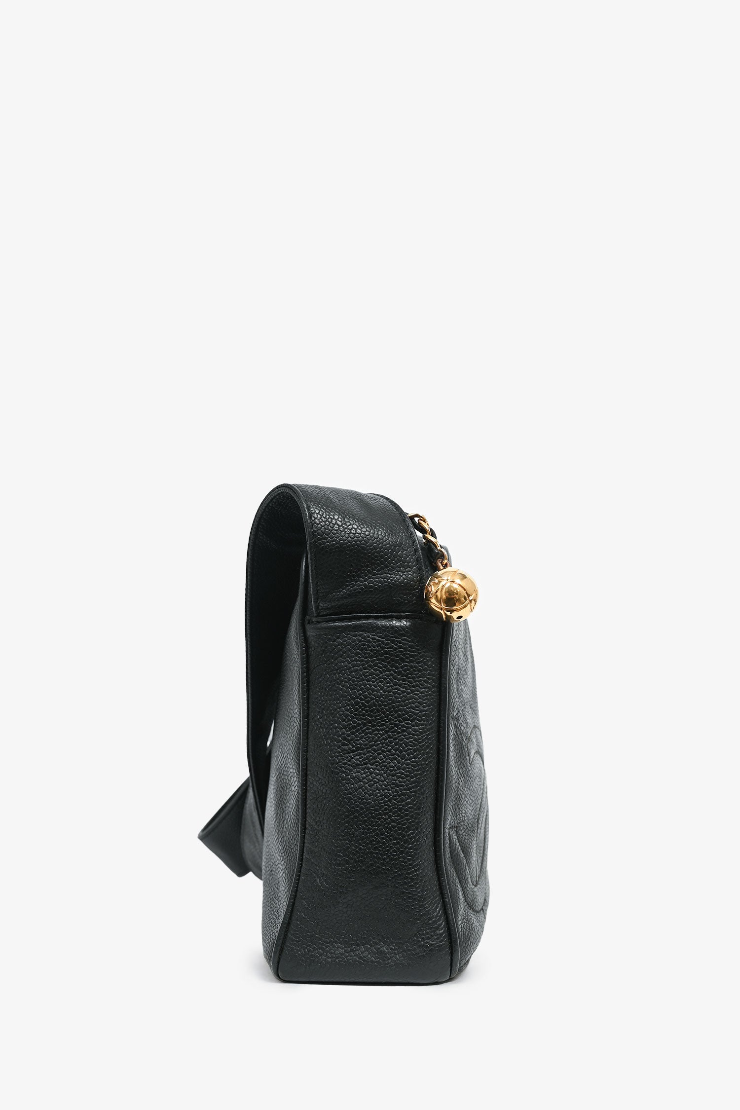 Pre-Loved Chanel™ 1986-1988 Black Caviar Leather Triple CC Logo