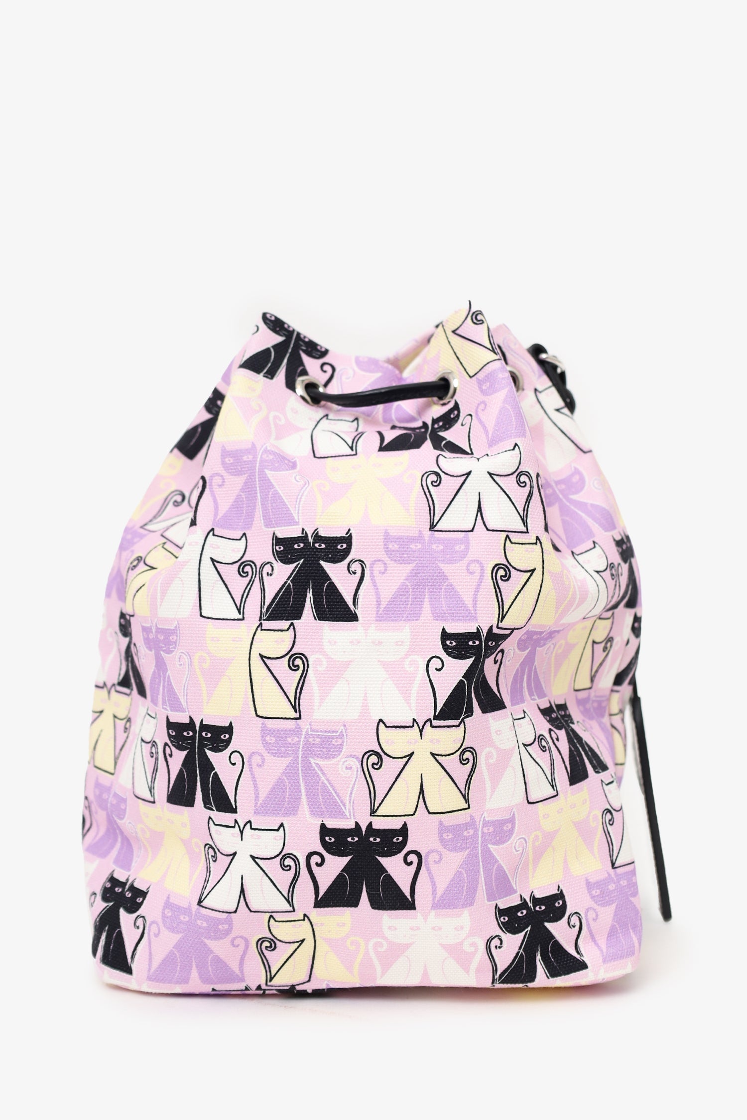 Miu Miu Purple Canvas Cat Print Drawstring Pouch – Lux