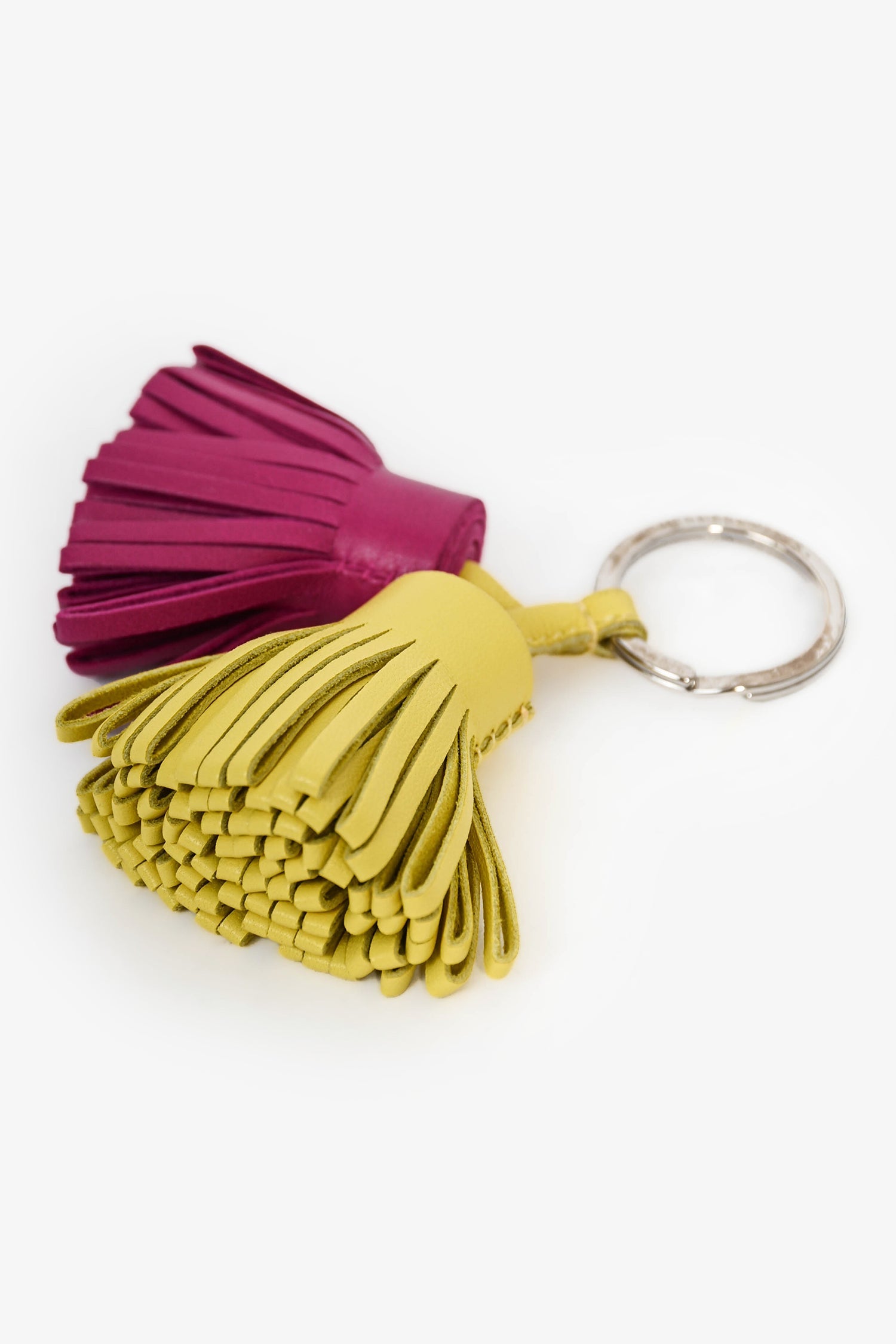 Hermès Purple/Lime Green Lambskin Leather Bicolour Carmen Uno-Dos