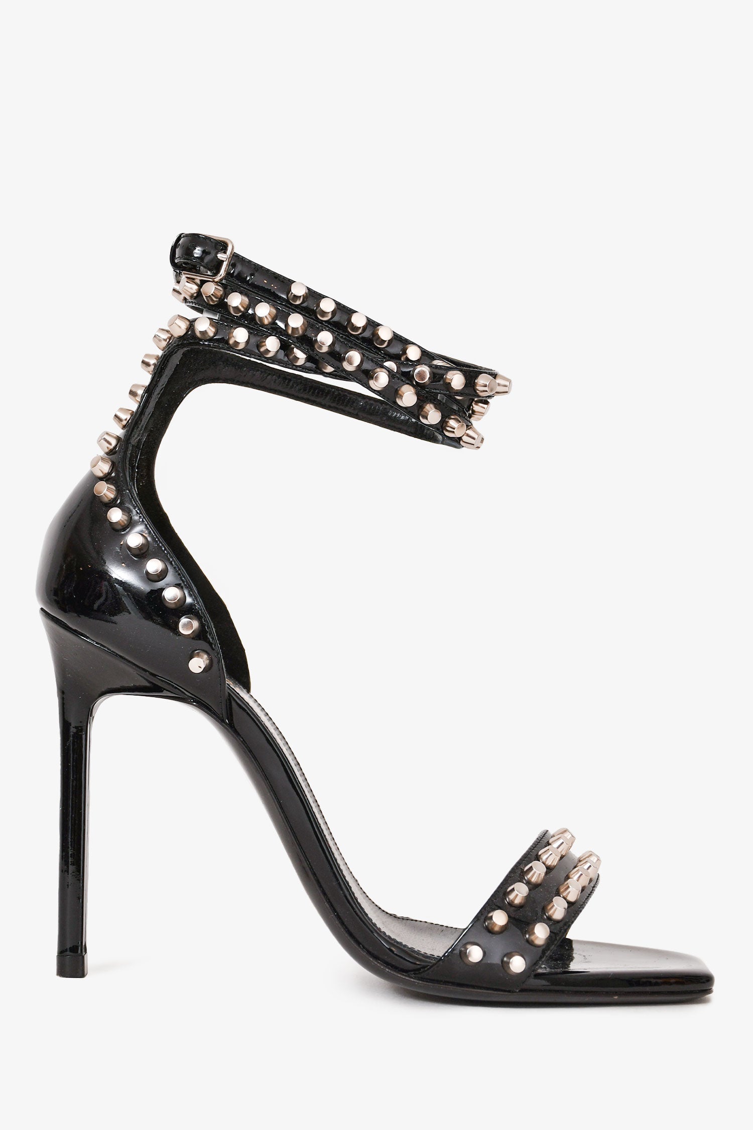 SAINT LAURENT ブラック ハイヒール 35 SAINT LAURENT PARIS / サンローランパリ | パール チェーン