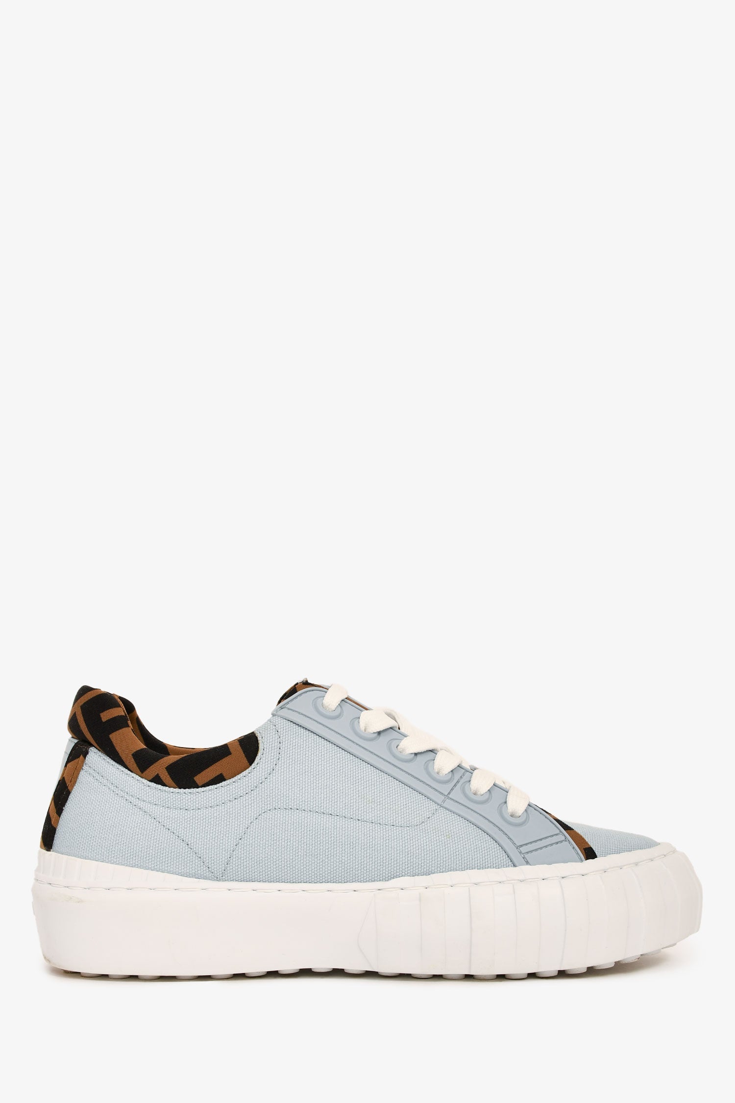 Fendi Blue Zucca FF Logo Canvas Sneakers Size 37 – Lux