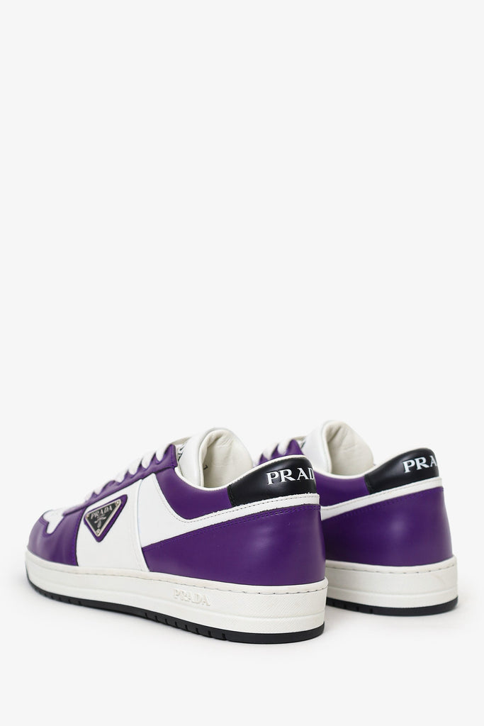 Prada White/Purple Leather Downtown Sneaker Size 7 Mens