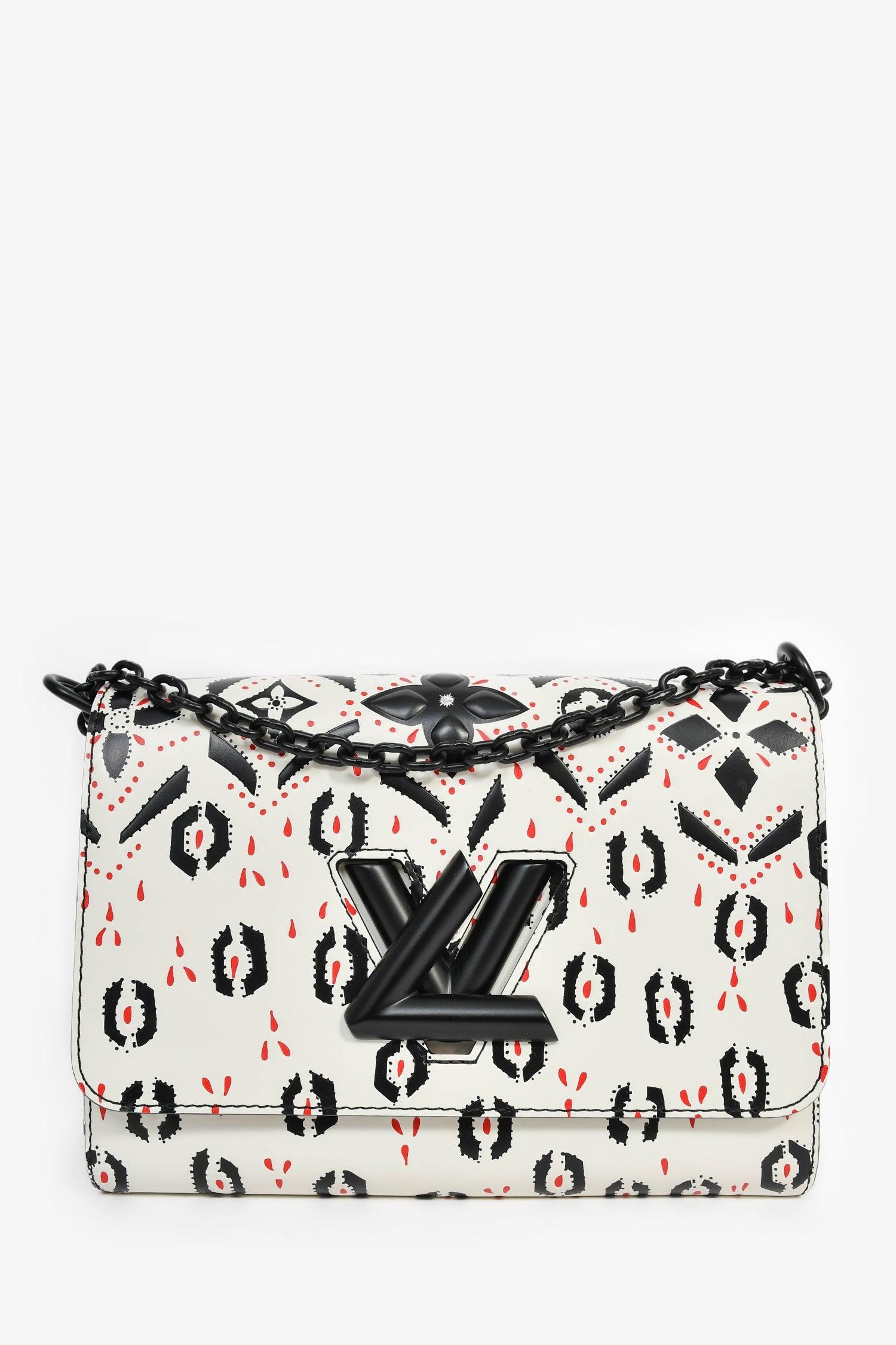 Louis Vuitton 2015 White/Black Graphic Printed Leather Twist MM