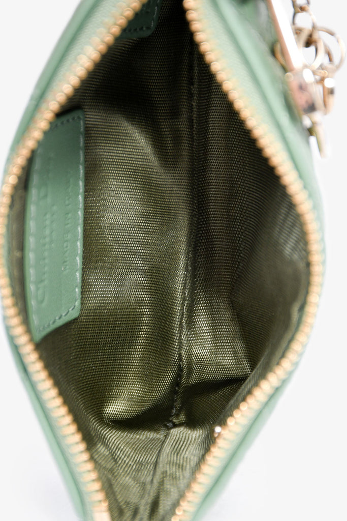 Christian Dior 2022 Green Leather Cannage Coin Pouch – Lux Second