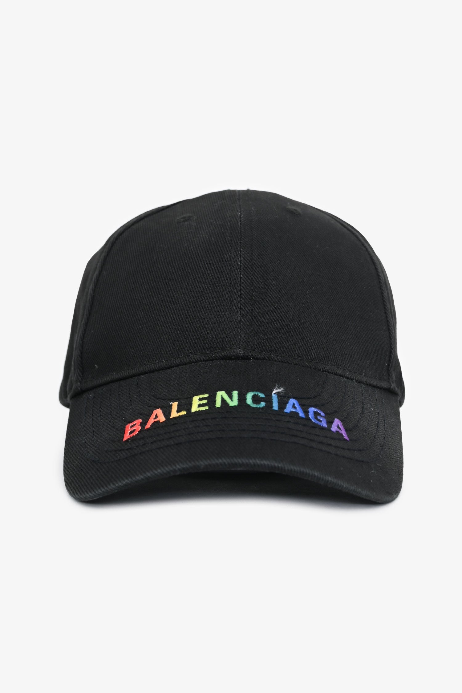 Balenciaga Black/Rainbow Logo Baseball Cap Size L – Lux Second Chance