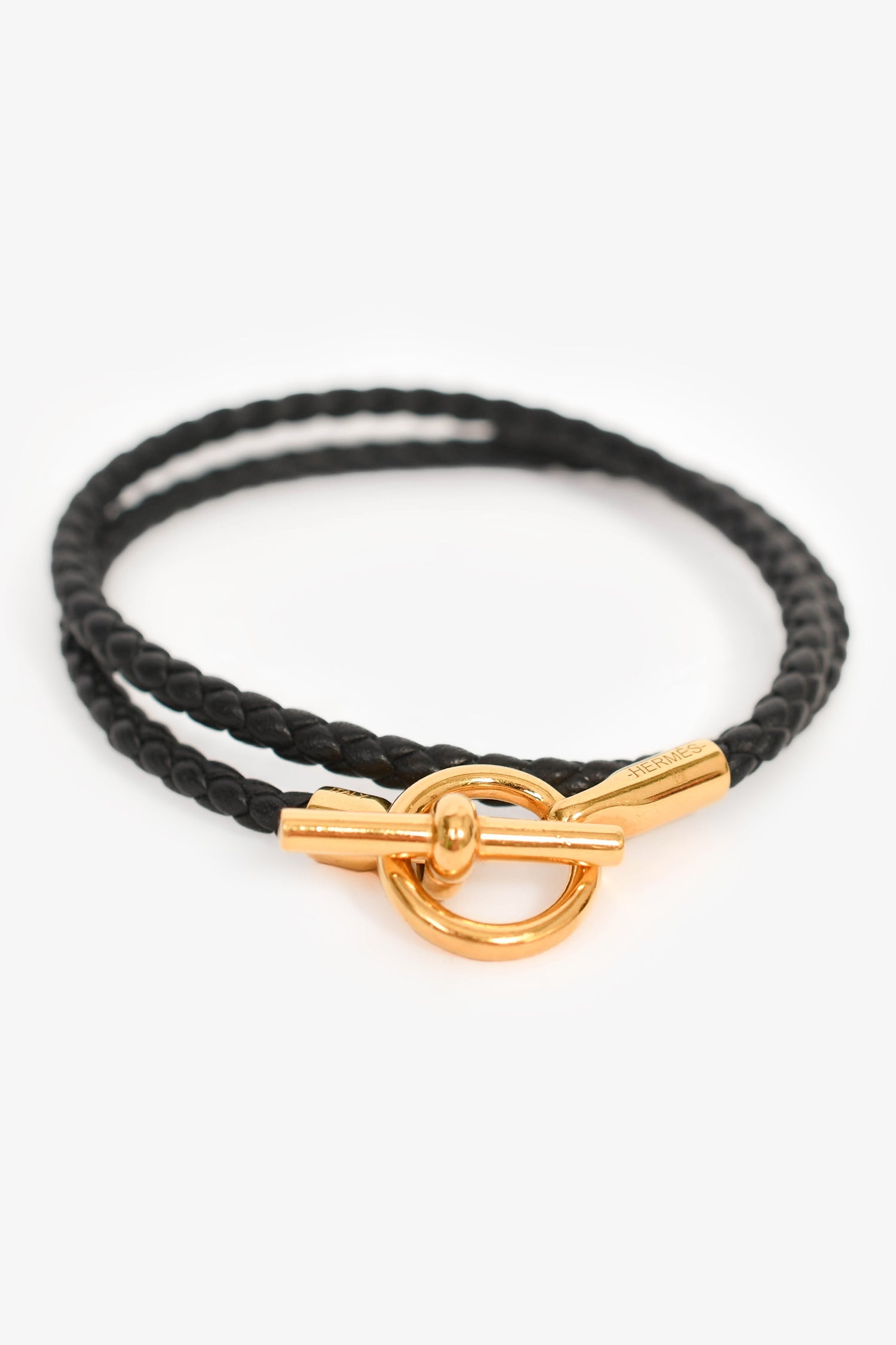 Hermes Black 'Glénan Double Tour' Bracelet – Lux Second Chance