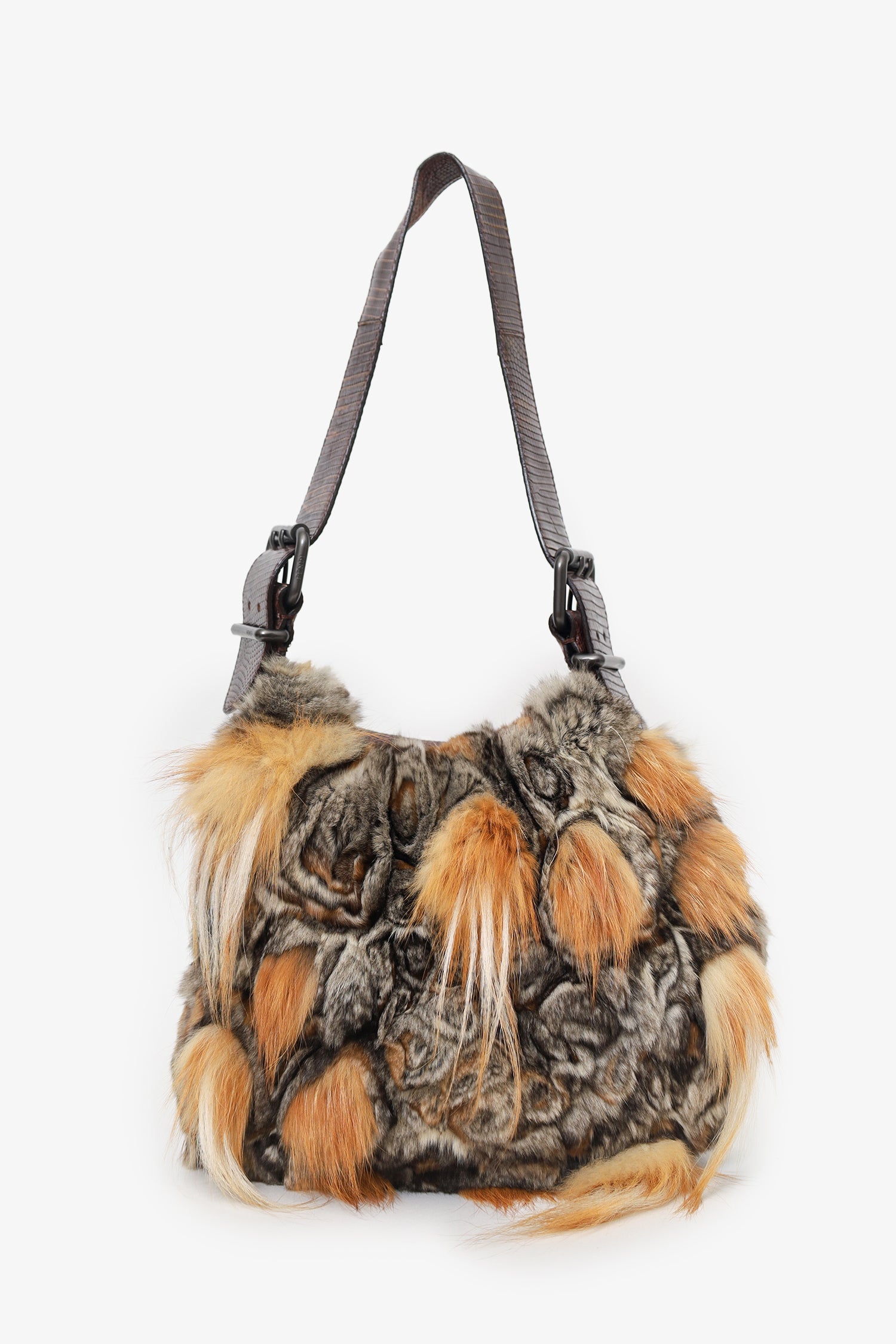 Fendi Brown/Grey Chinchilla Fur Oyster Shoulder Bag – Lux Second