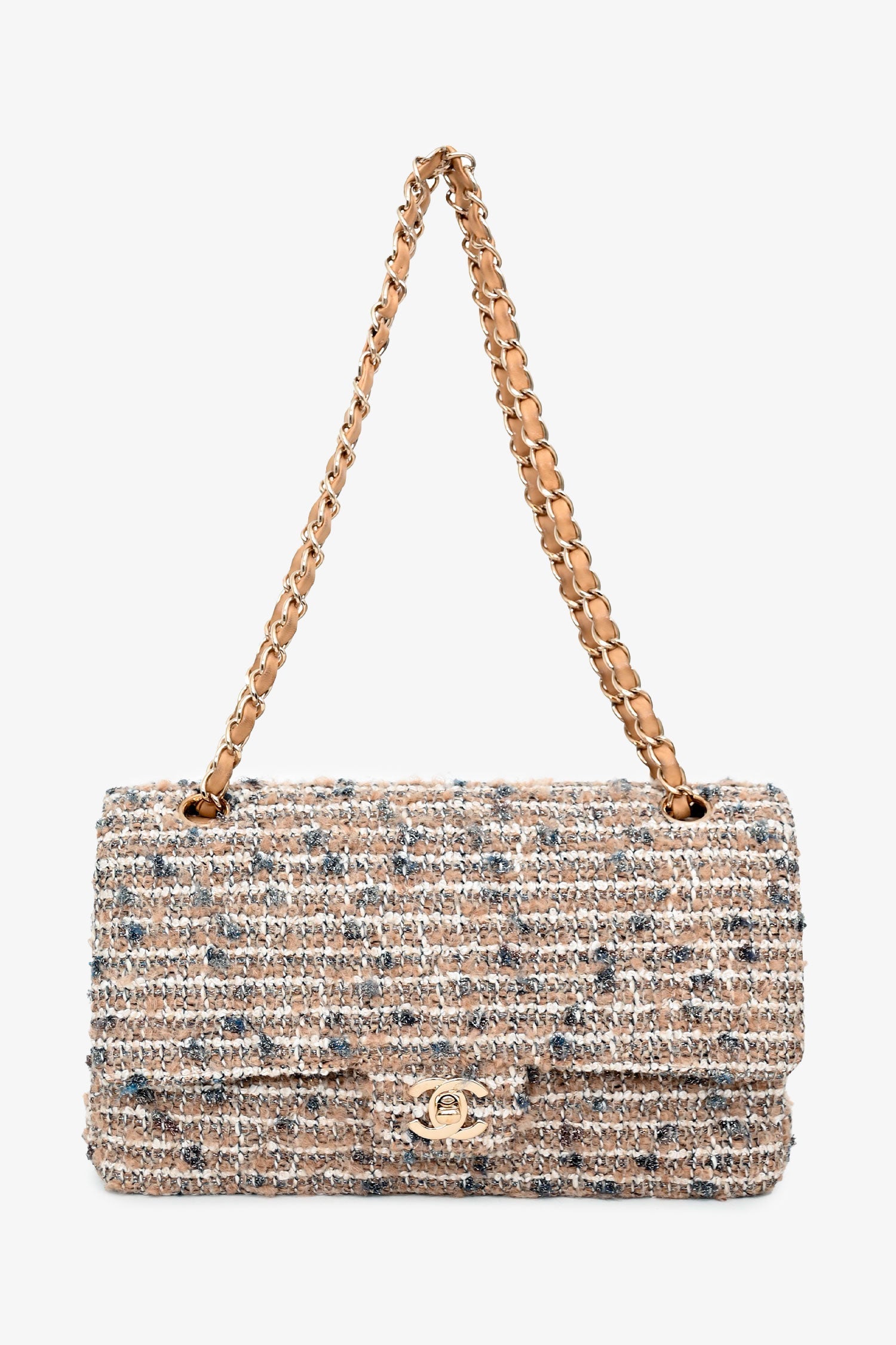 Pre-Loved Chanel™ 2005/2006 Cream Tweed Medium Double Flap – Lux