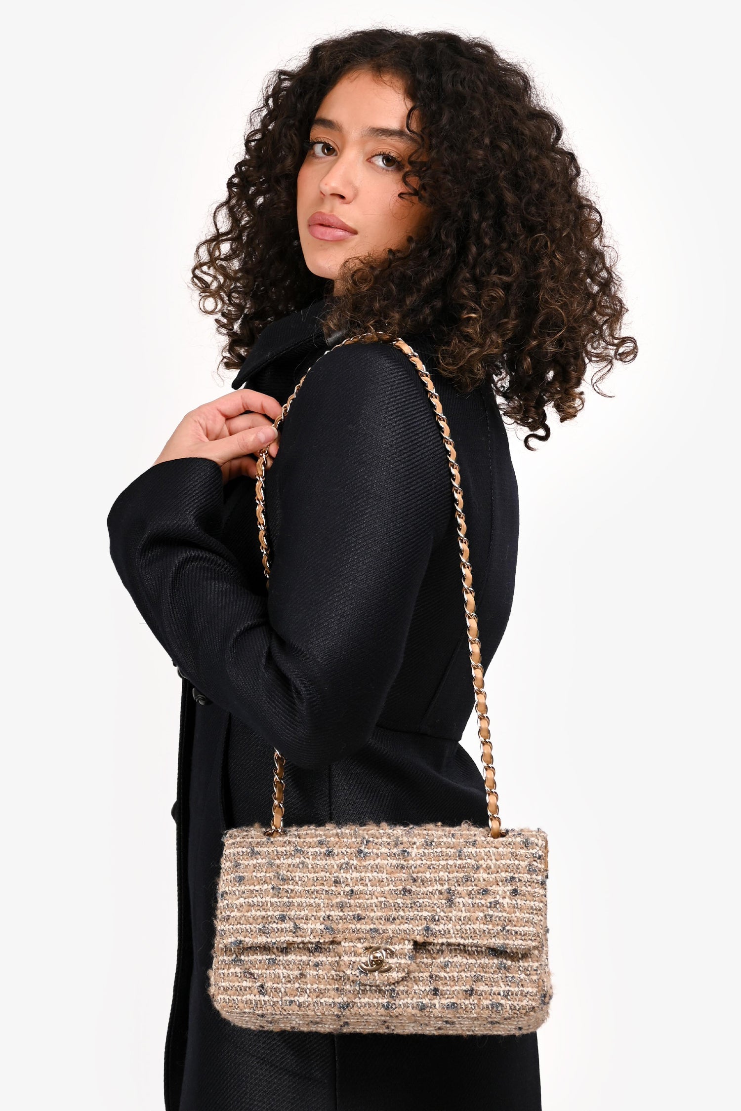 Pre-Loved Chanel™ 2005/2006 Cream Tweed Medium Double Flap – Lux