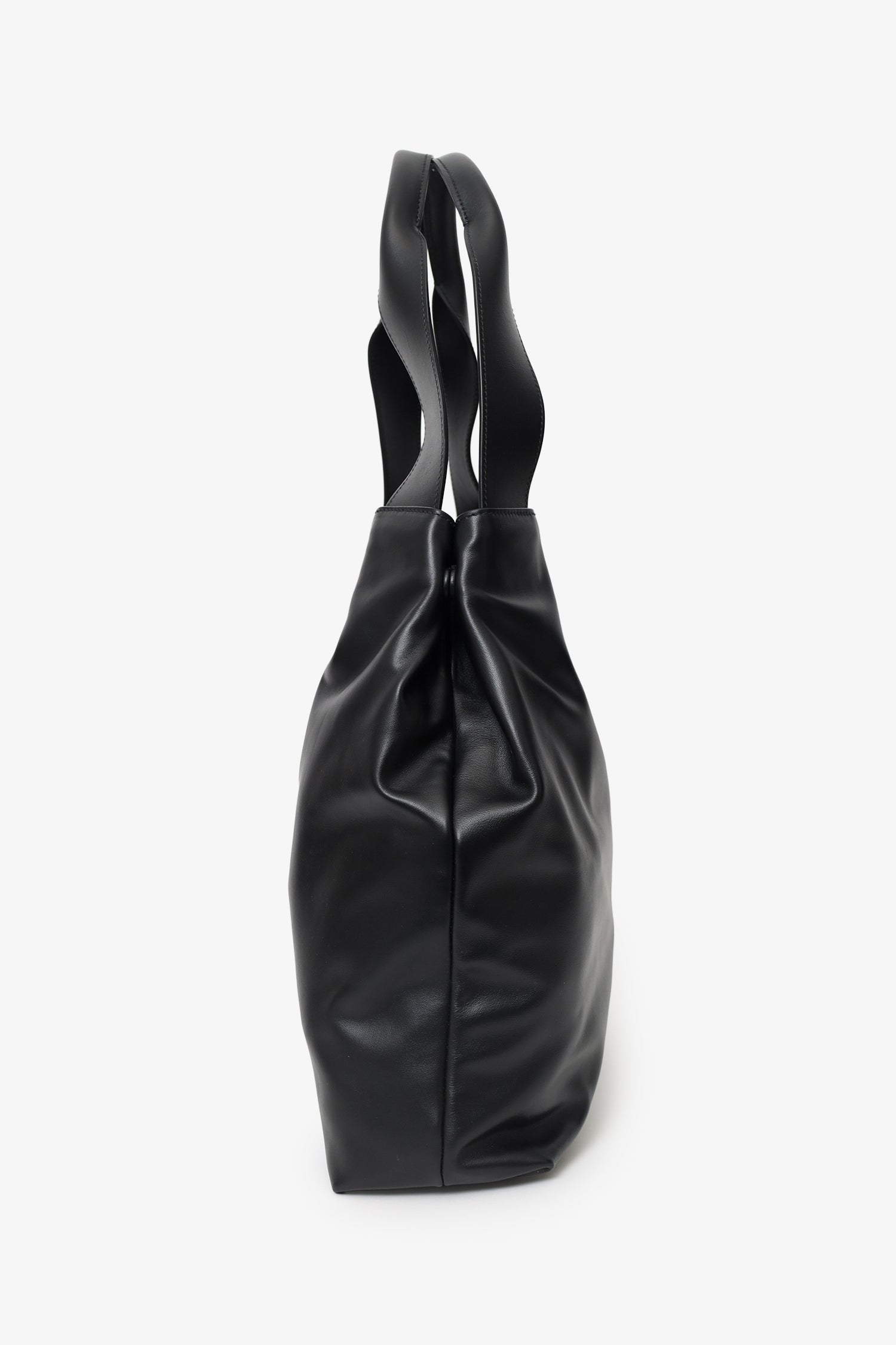 Miu Miu Black Leather Embossed-Logo Tote Bag – Lux Second Chance