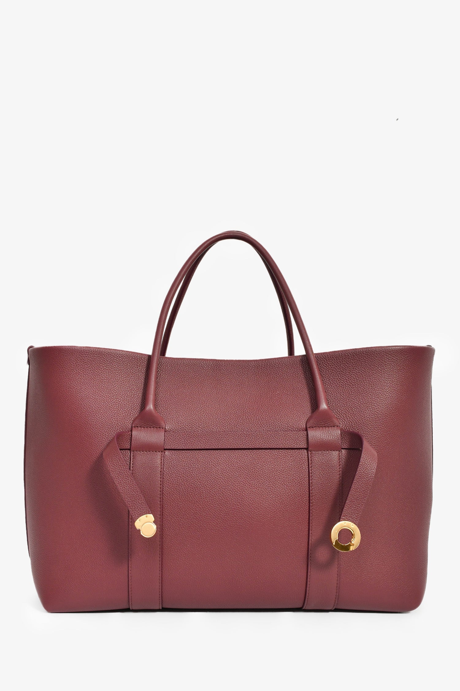 Loro Piana Burgundy Grained Leather 'Ghiera Shopper' Large Tote