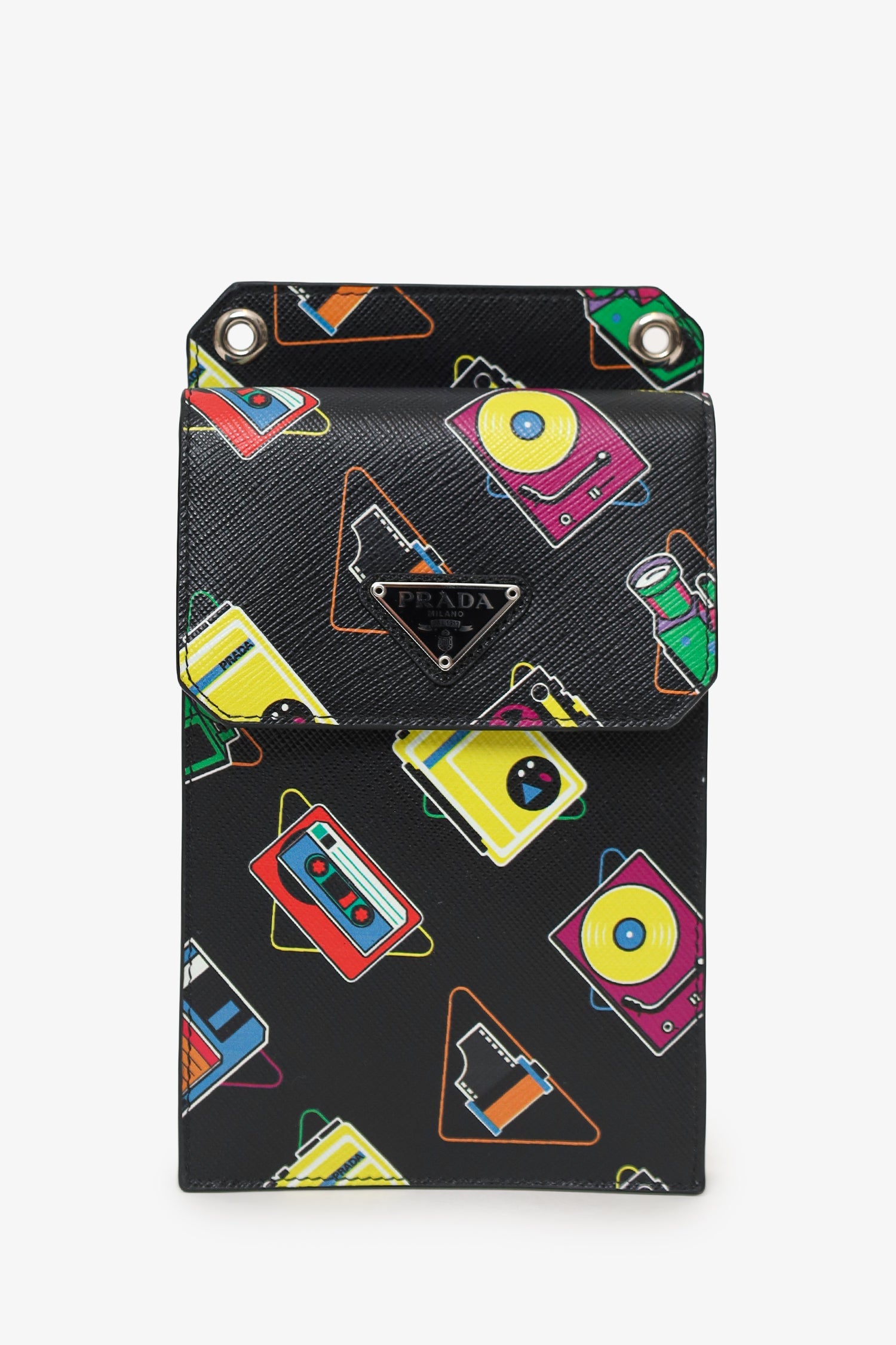 Prada Black Saffiano Robot Print Phone Case Bag – Lux Second Chance
