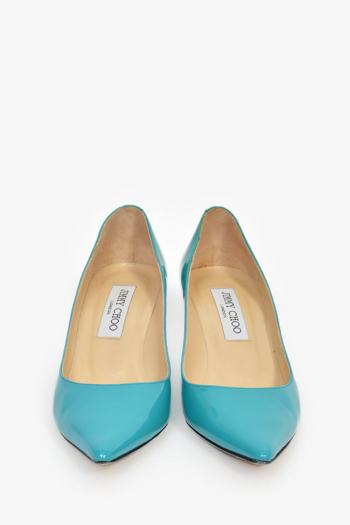 Jimmy Choo Turquoise Patent Leather Pumps Size 36 – Lux Second Chance