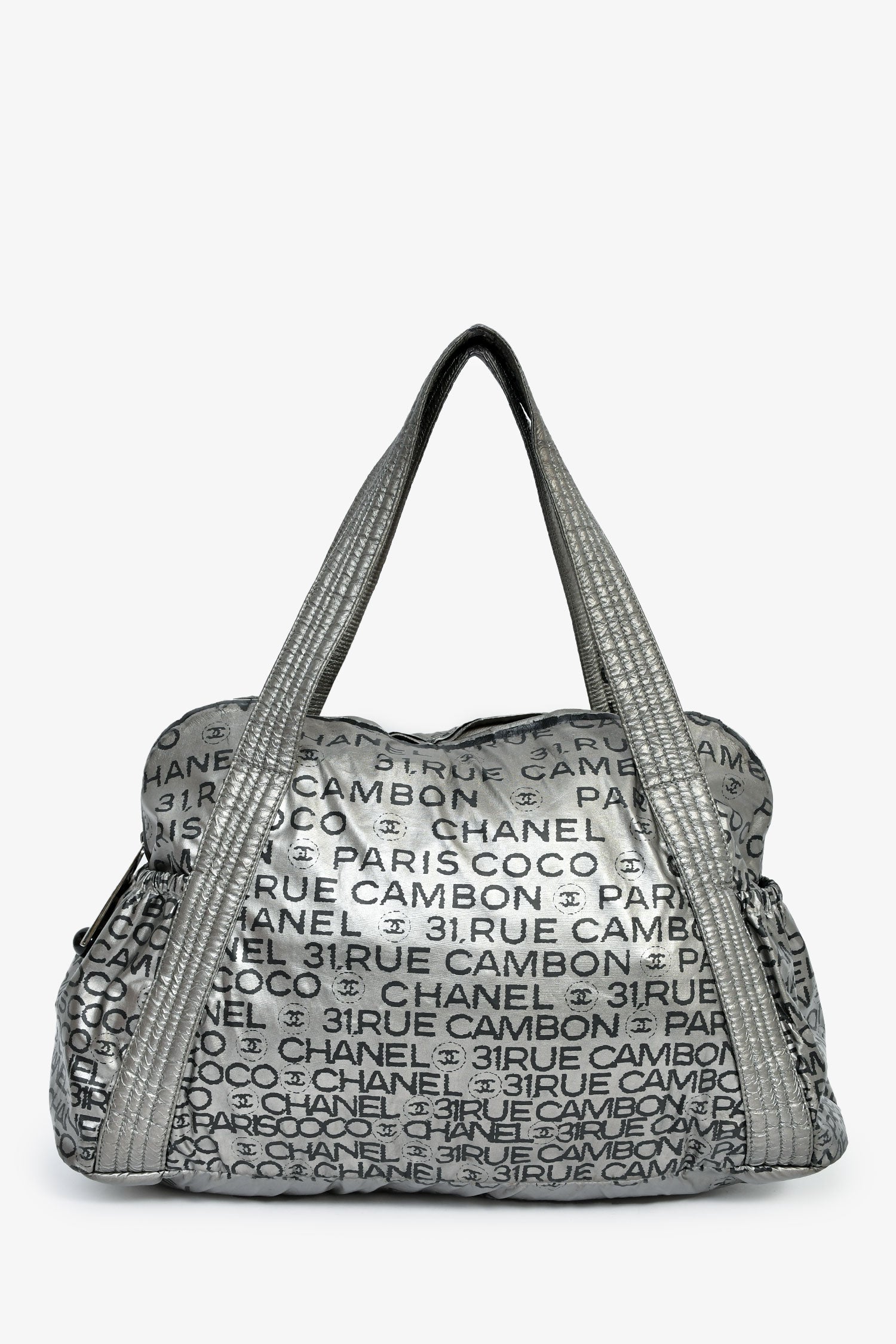 Pre-Loved Chanel™ 2008 Silver Nylon '31 Rue Cambon' Bowler Bag