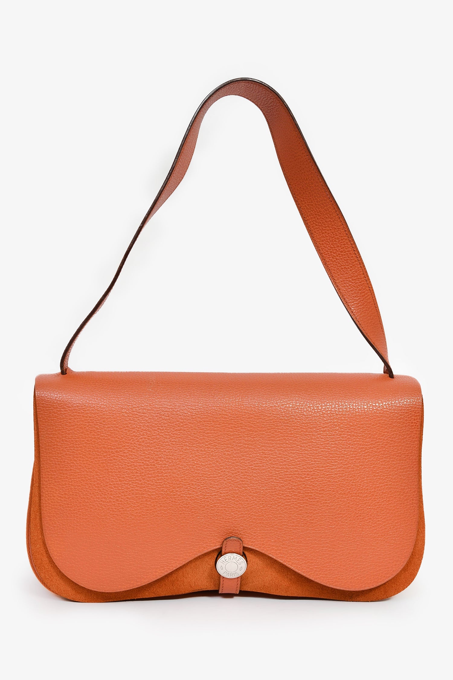 Hermès Orange Leather/Suede 'Colorado' MM Shoulder Bag – Lux