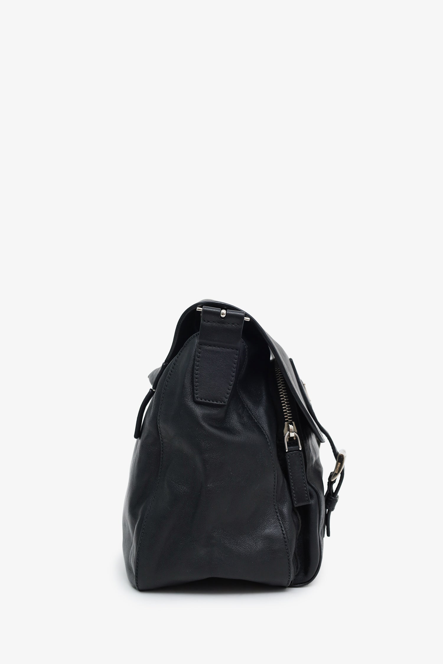 Prada Black Soft Calfskin Leather Messenger Bag – Lux Second Chance