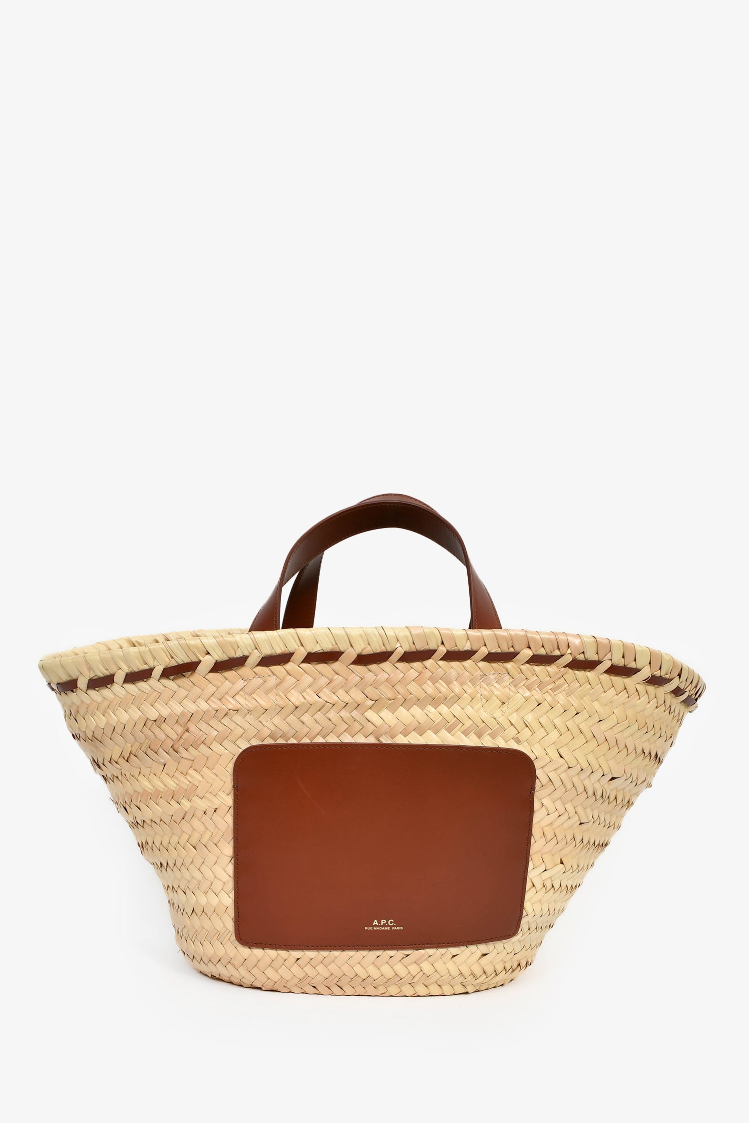 A.P.C. Raffia/Brown Leather 'Zoe' Tote Bag – Lux Second Chance