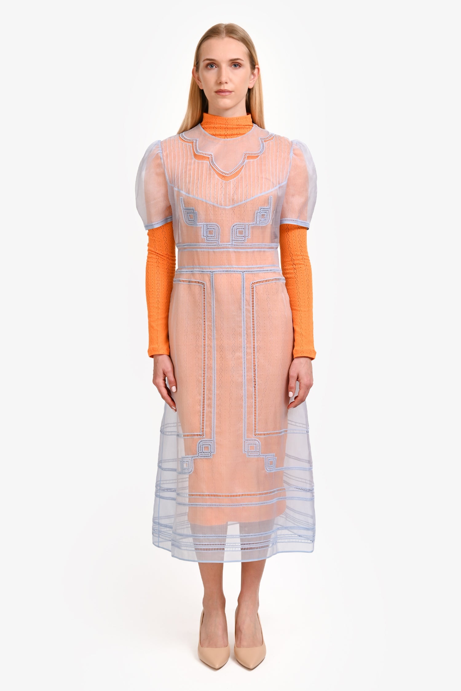 Fendi 2021 Short Sleeve Runway 4-Piece Dress Set With Blue Sheer + Ora – Lux Second Chance