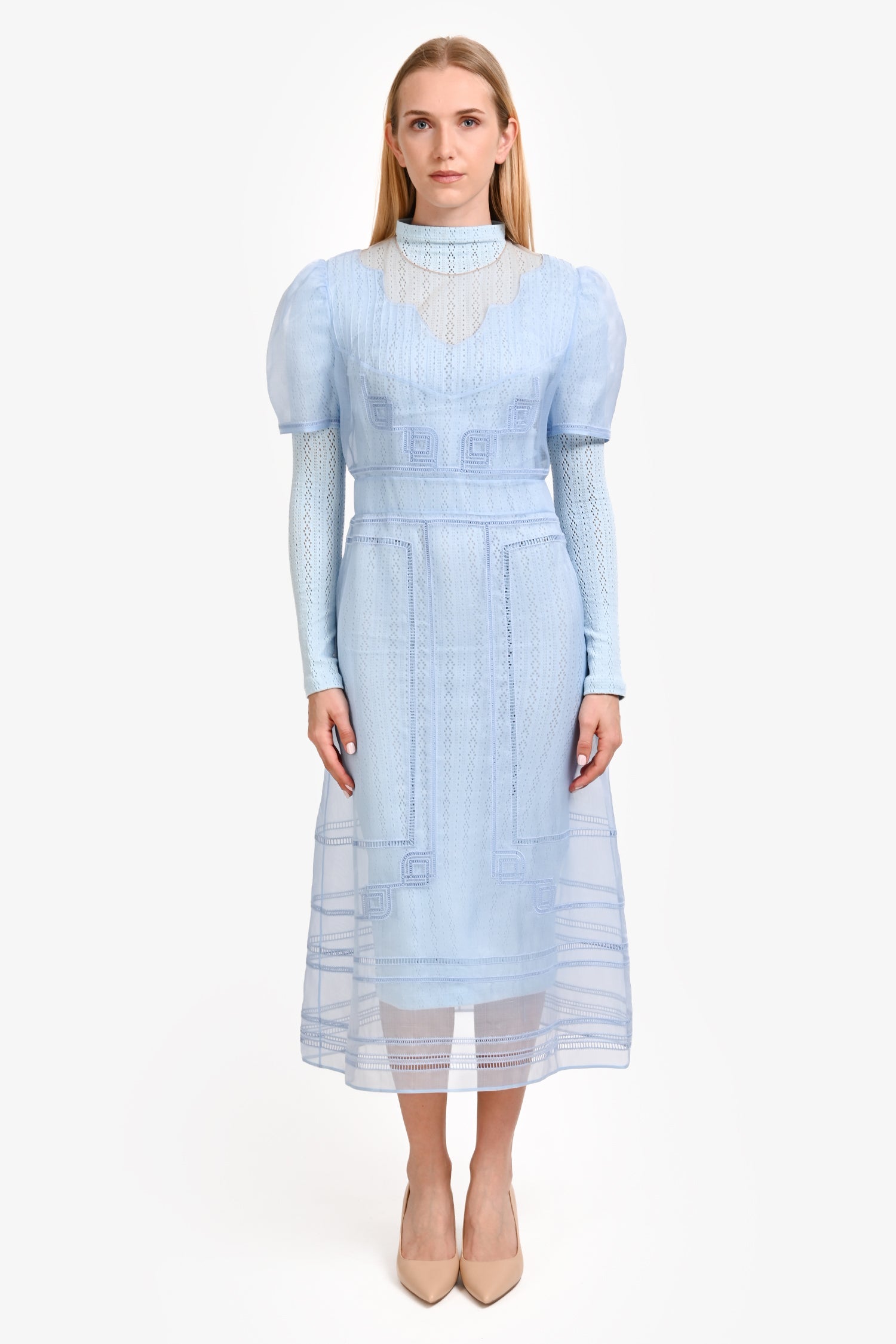 Fendi 2021 Short Sleeve Runway 4-Piece Dress Set With Blue Sheer + Ora – Lux Second Chance