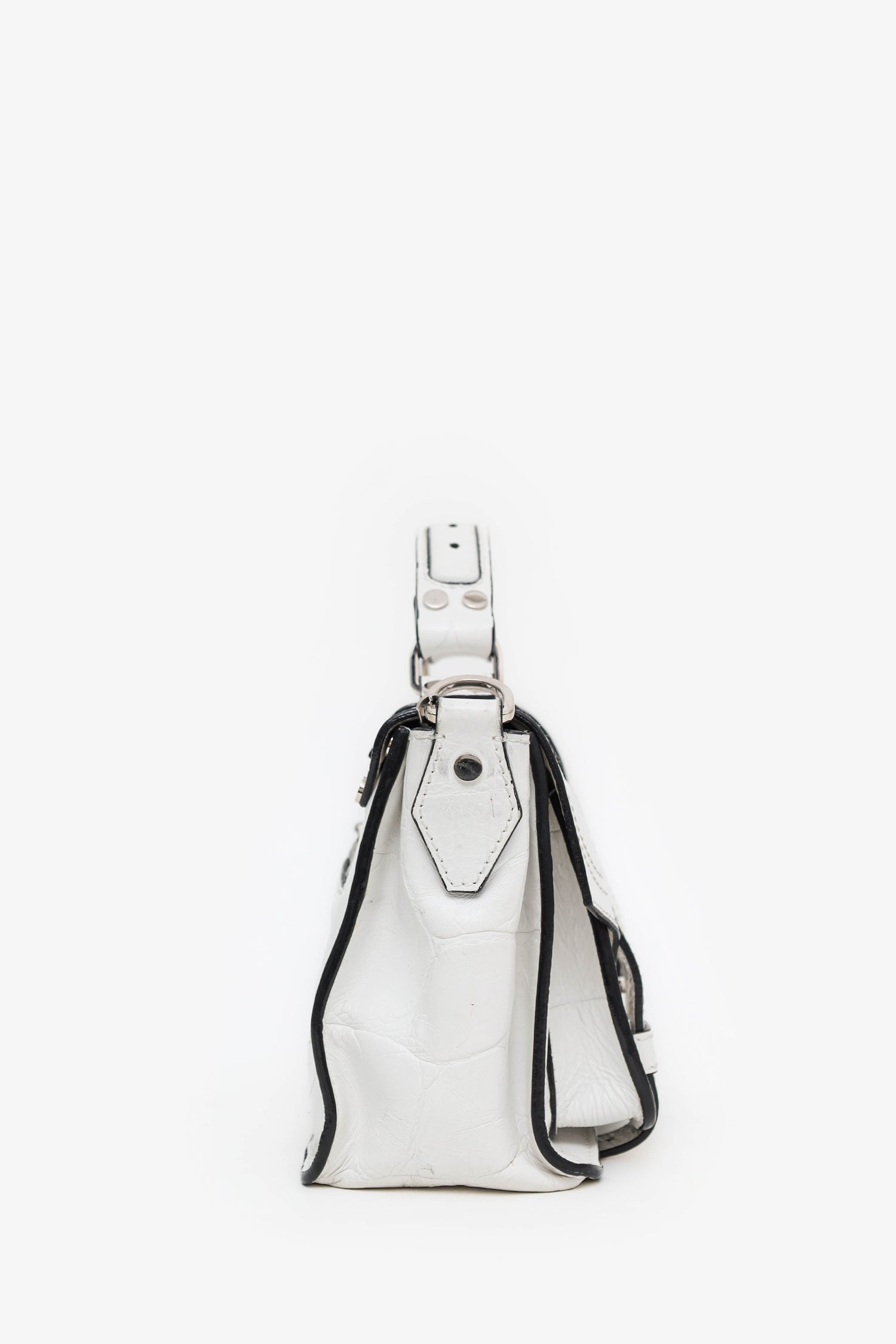 Proenza Schouler White Leather Top Handle Bag With Strap – Lux