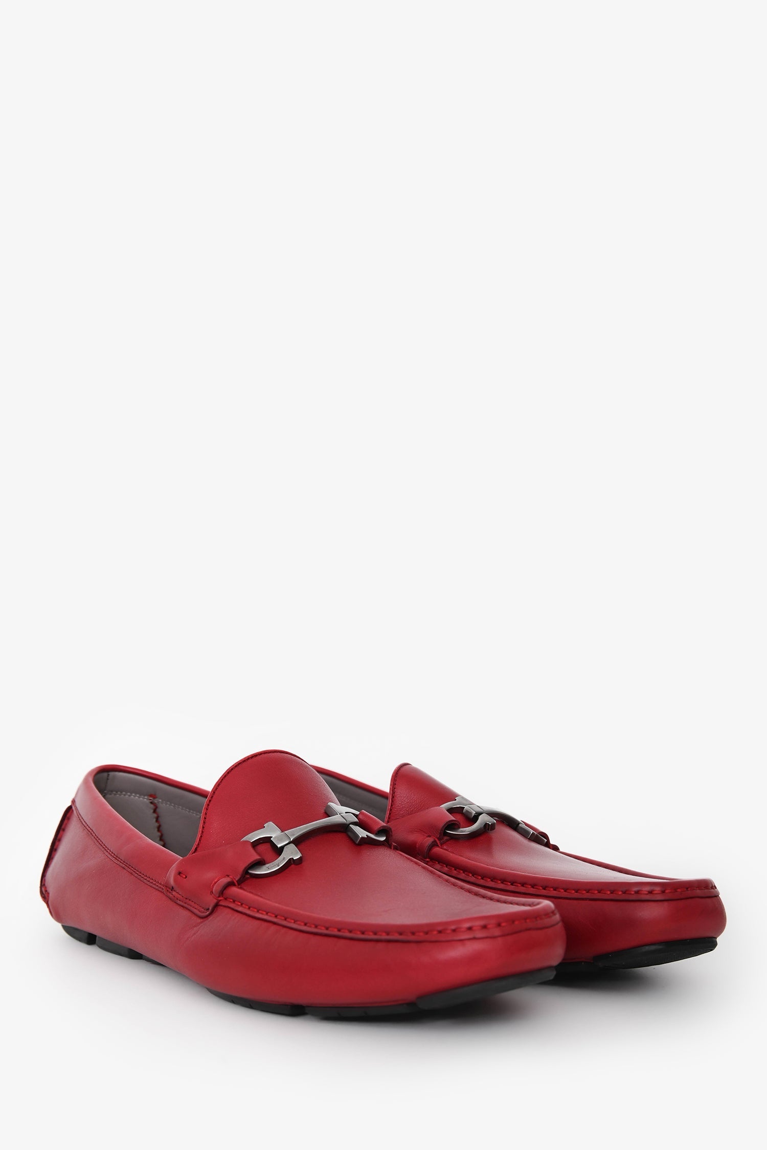 Salvatore Ferragamo Red Leather 'Barlet' Loafers Size 12 Mens Lux Second Chance Salvatore Ferragamo Red Leather 'Barlet' Loafers Size 12 Mens Lux Second Chance