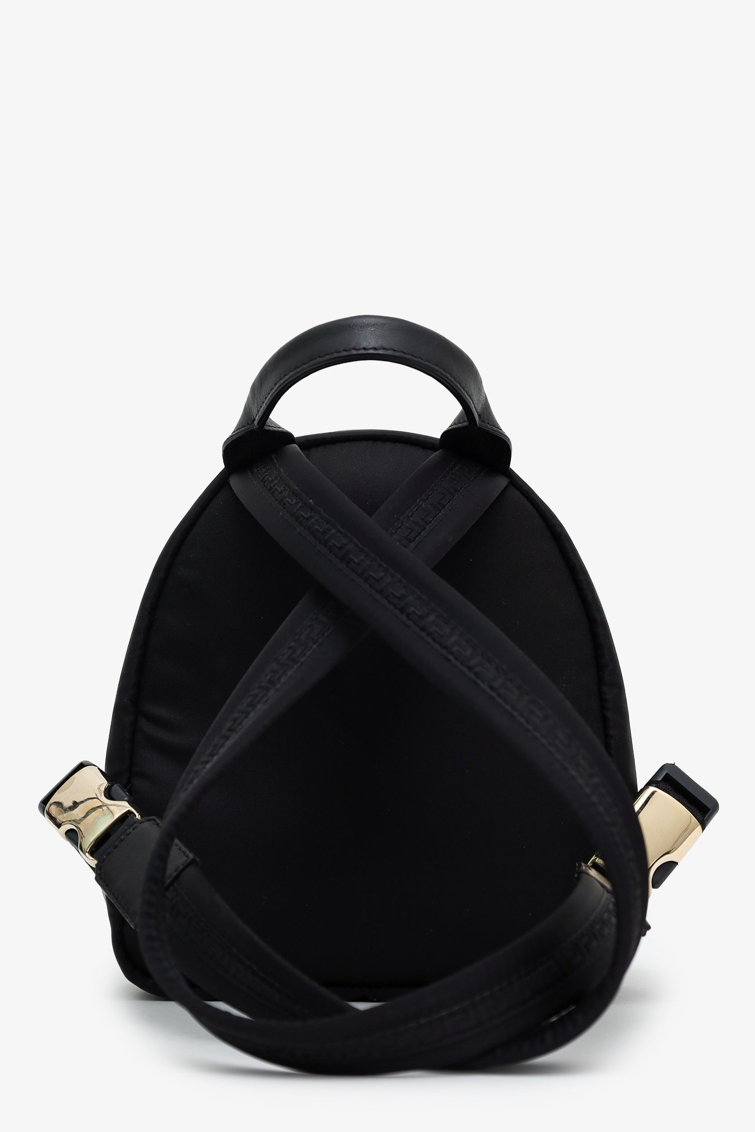 black versace mini backpack Versace Black Nylon Medusa Mini Backpack – Lux Second Chance