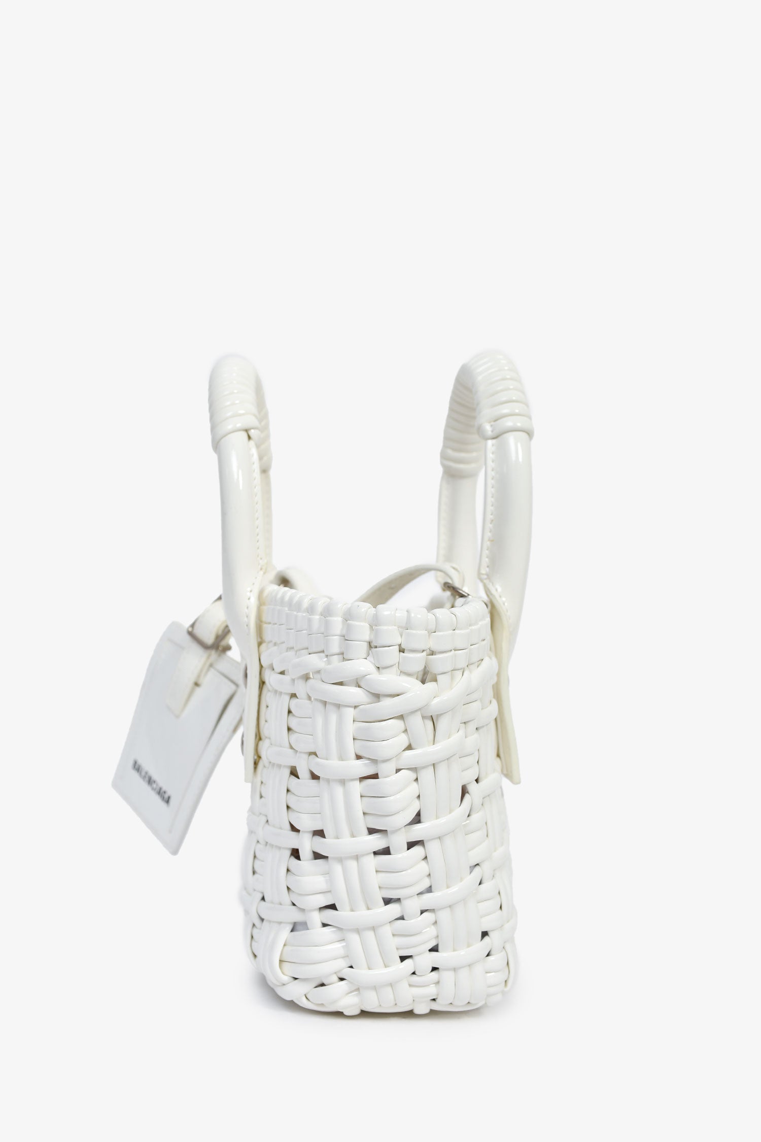 Balenciaga White Patent Woven XXS 'Bistro' Basket Bag – Lux Second