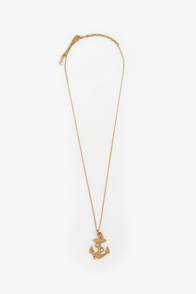 Saint Laurent Gold Toned 'Anchor' Pendant Necklace – Lux Second Chance