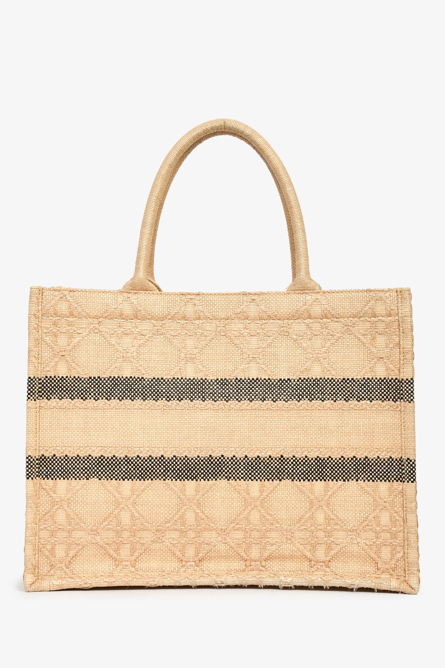 Christian Dior ブックトートバッグ ベージュ　ラフィア Christian Dior 2023 Beige Raffia Medium Dior Book Tote – Lux