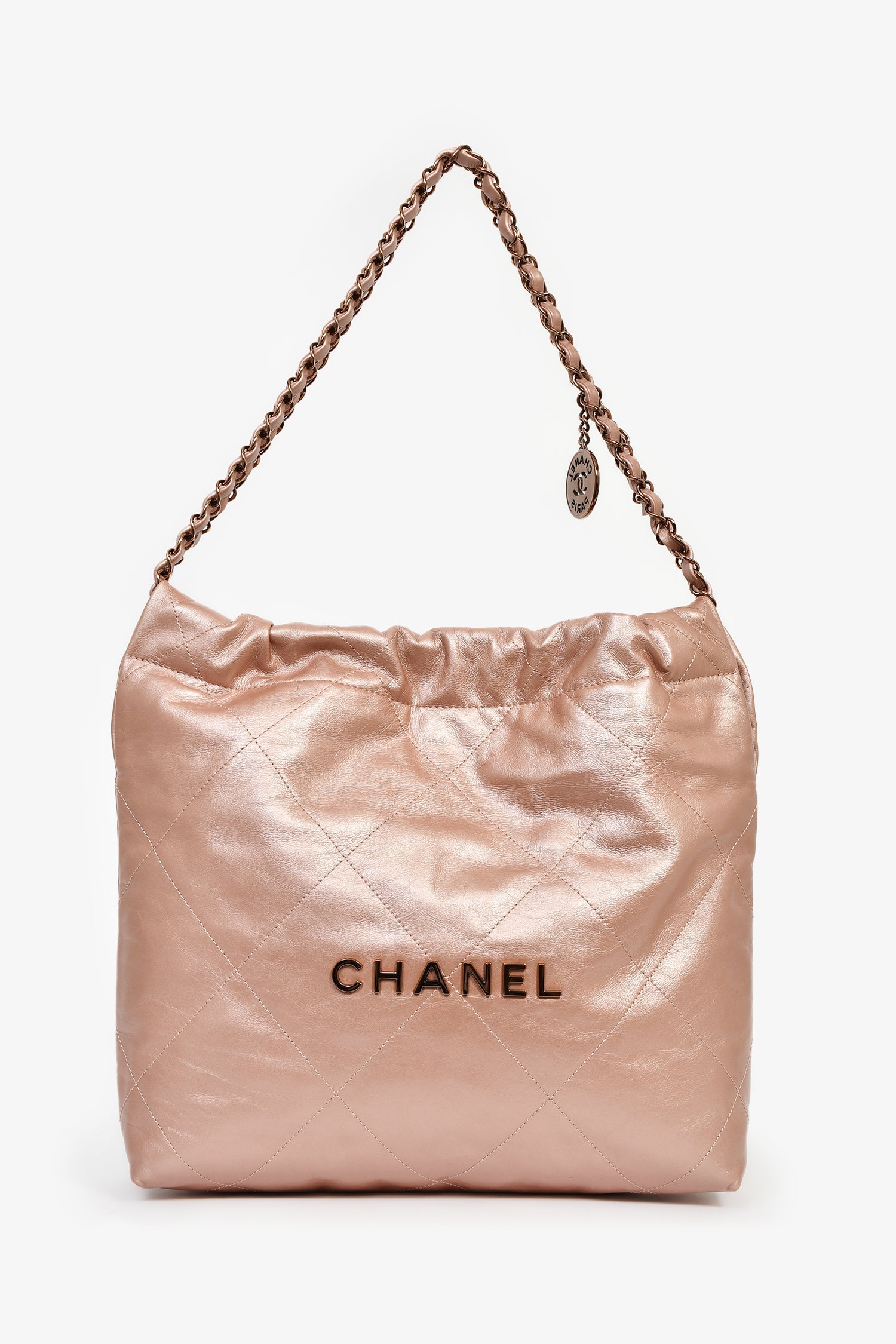 Chanel™ Rose Gold Pink '22' Bag With Pouch (Pre-Loved) – Lux