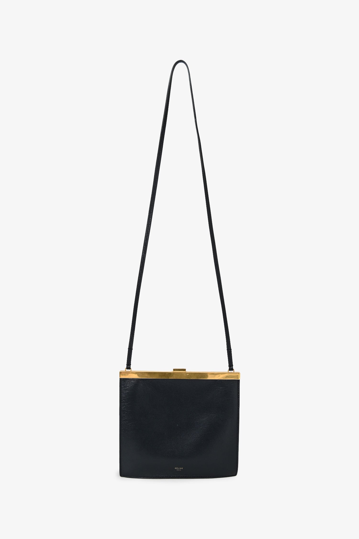 Celine Black Leather Small Clasp Shoulder Bag – Lux Second Chance