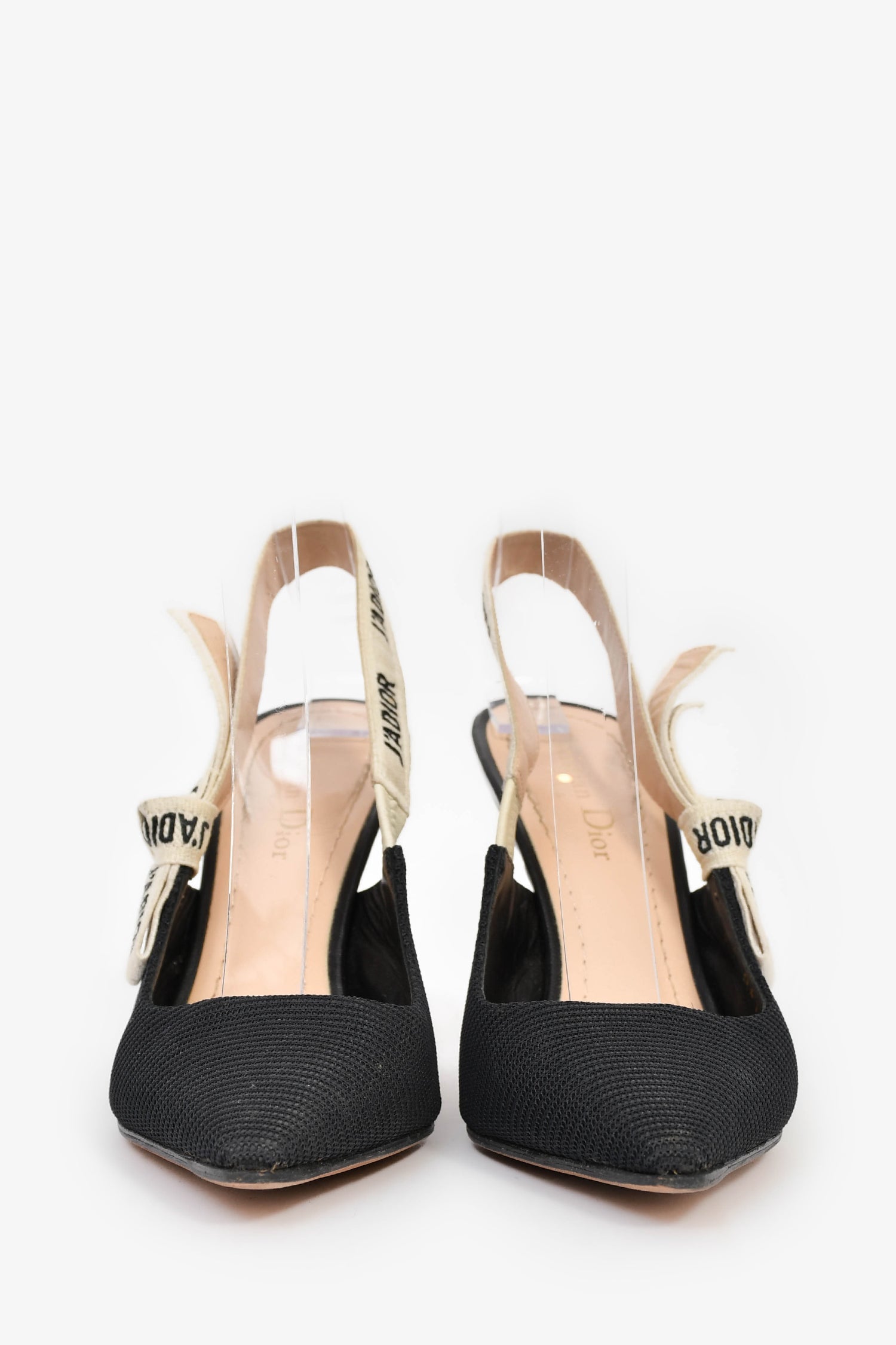 Christian Dior Black Technical Fabric J'Adior Slingback Pumps Size