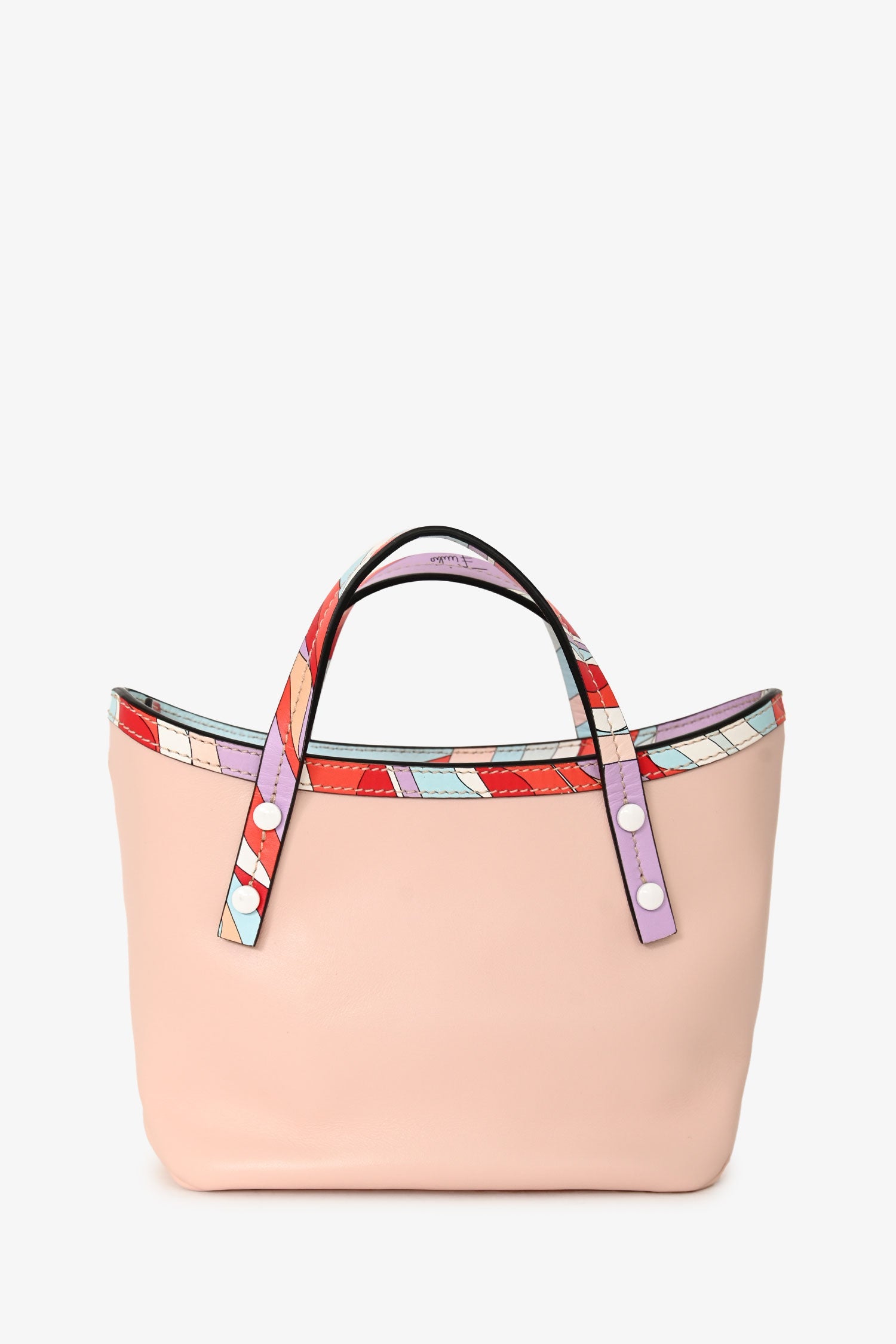 EMILIO PUCCI 2weyバッグ Emilio Pucci Pink Leather 'Pucci Firenze' Mini Top Handle Tote