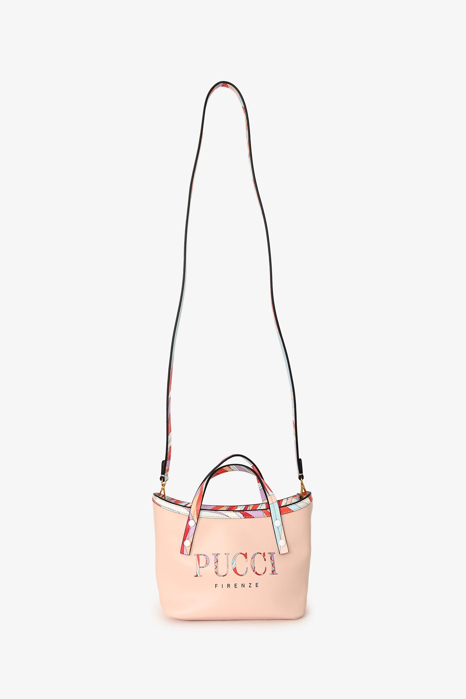 Emilio Pucci Pink Leather 'Pucci Firenze' Mini Top Handle Tote